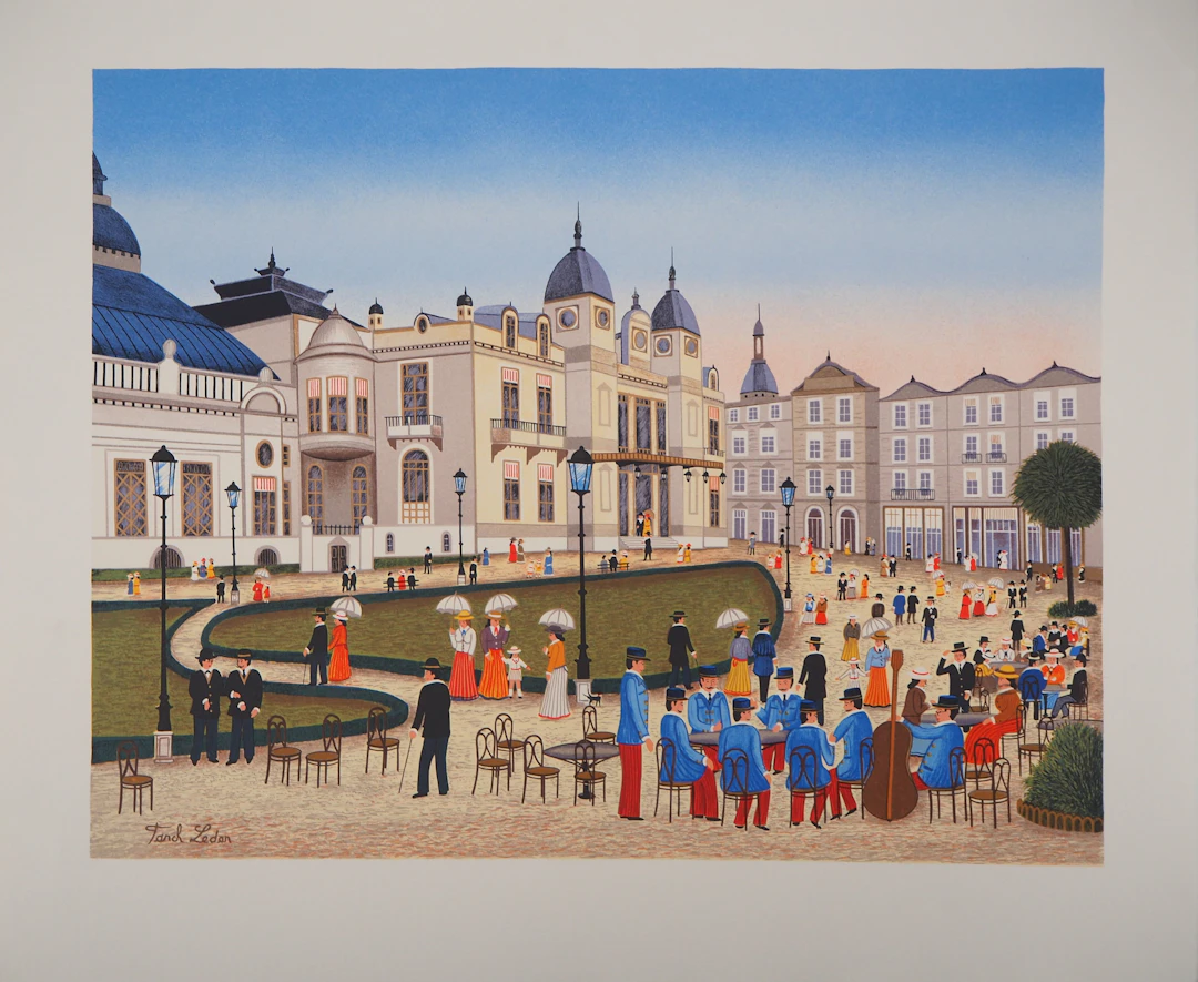 Fanch LEDAN - Monaco : Casino de Monte Carlo - Lithographie originale, Signée