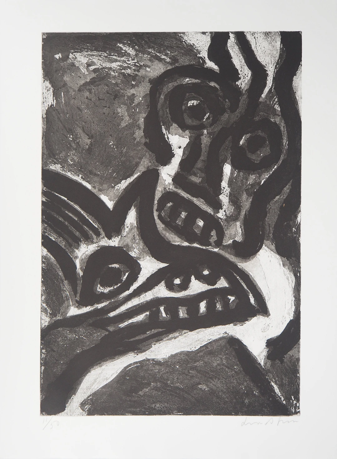 Bengt LINDSTROM : L’Homme et l’animal, Gravure originale signée