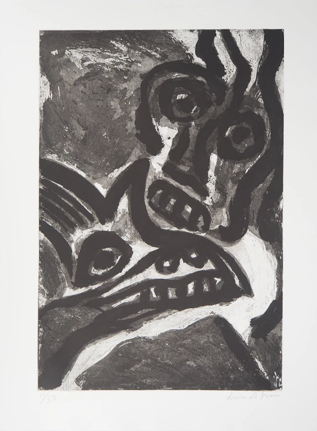 Bengt LINDSTROM : L’Homme et l’animal, Gravure originale signée