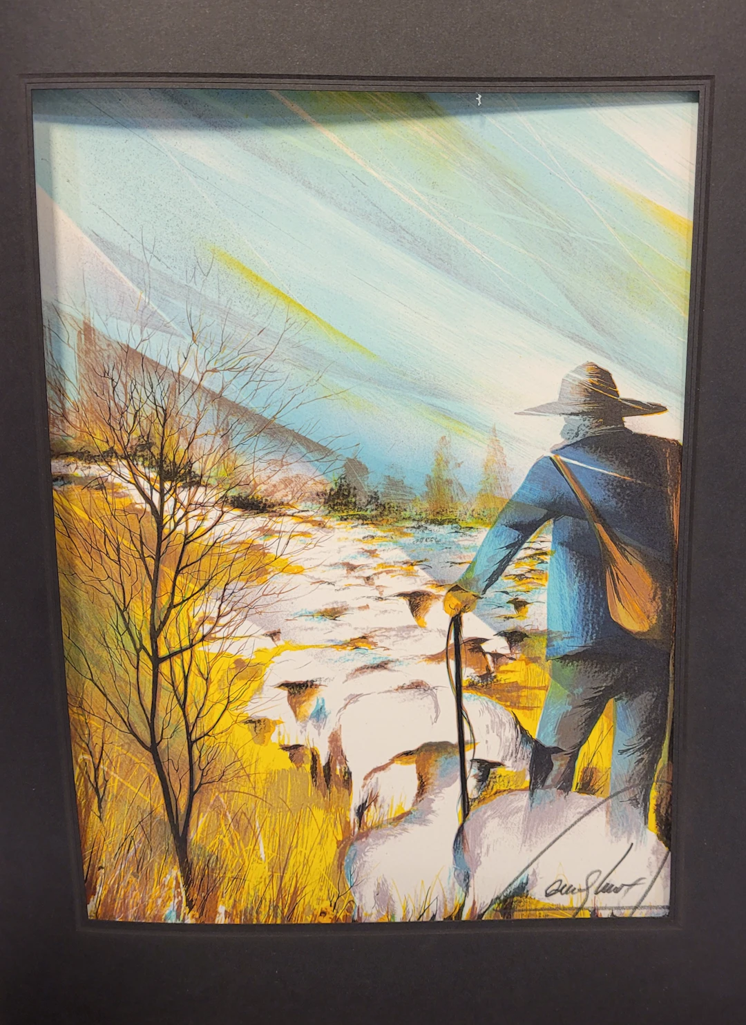 Raymond POULET - Les Vieux Métiers - Le Berger, 1975 - Lithographie