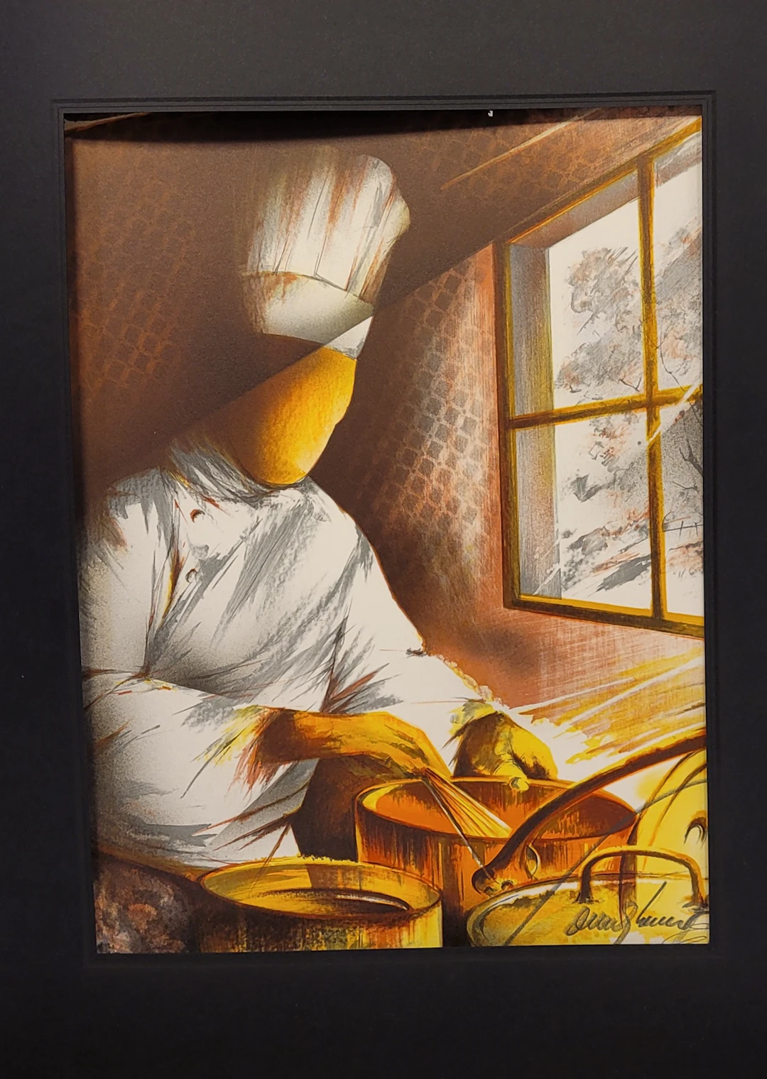 Raymond POULET - Les Vieux Métiers - Le Cuisinier, 1975 - Lithographie