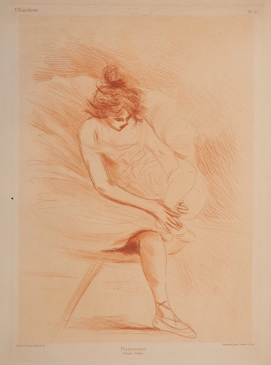 Henri BOUTET : Danseuse - Gravure originale
