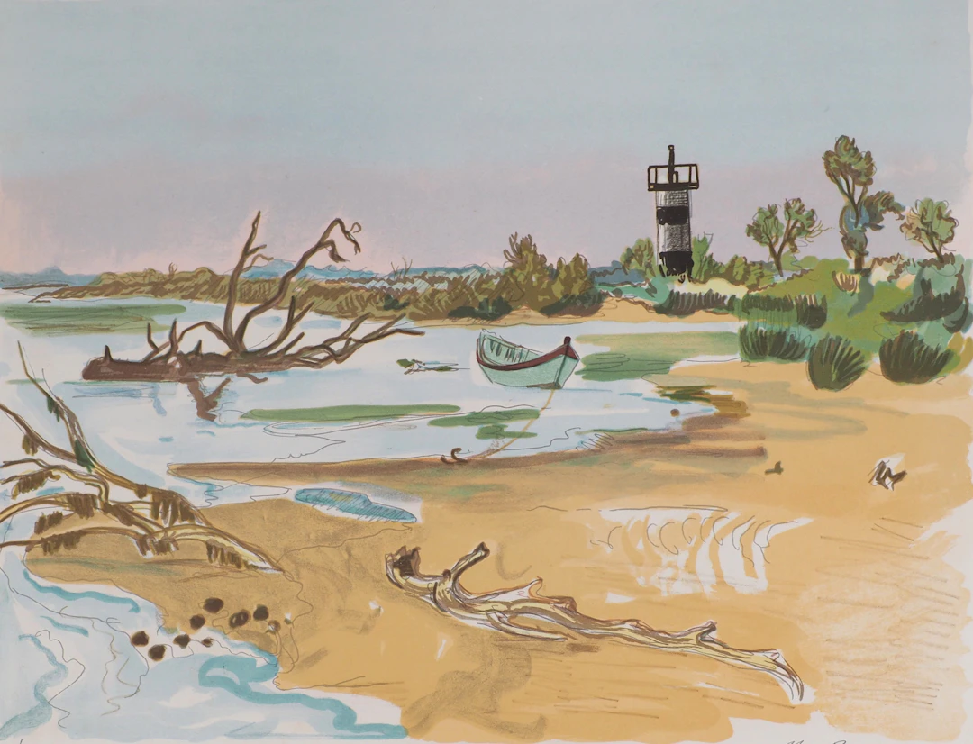 Yves BRAYER - Petit phare en Camargue - Lithographie signée