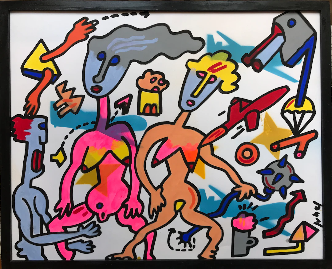 Jean-Luc JUHEL - J’ai ma table de nuit…,2017 - Acrylique sur papier signée