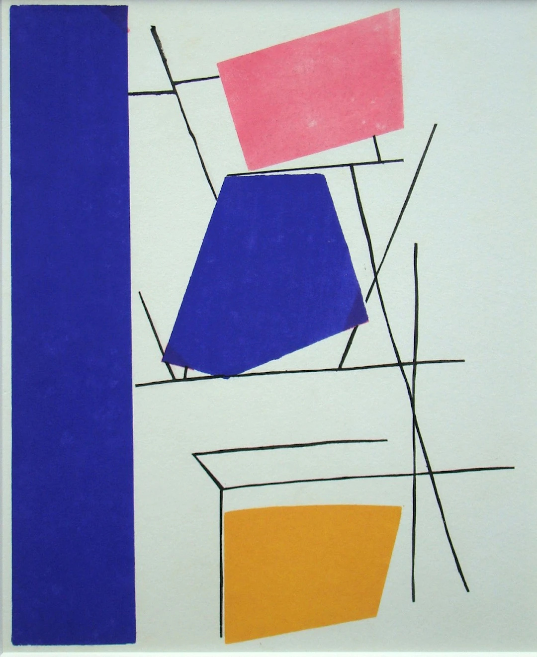 Richard MORTENSEN ( d’après ) - Composition abstraite, 1952 - Pochoir