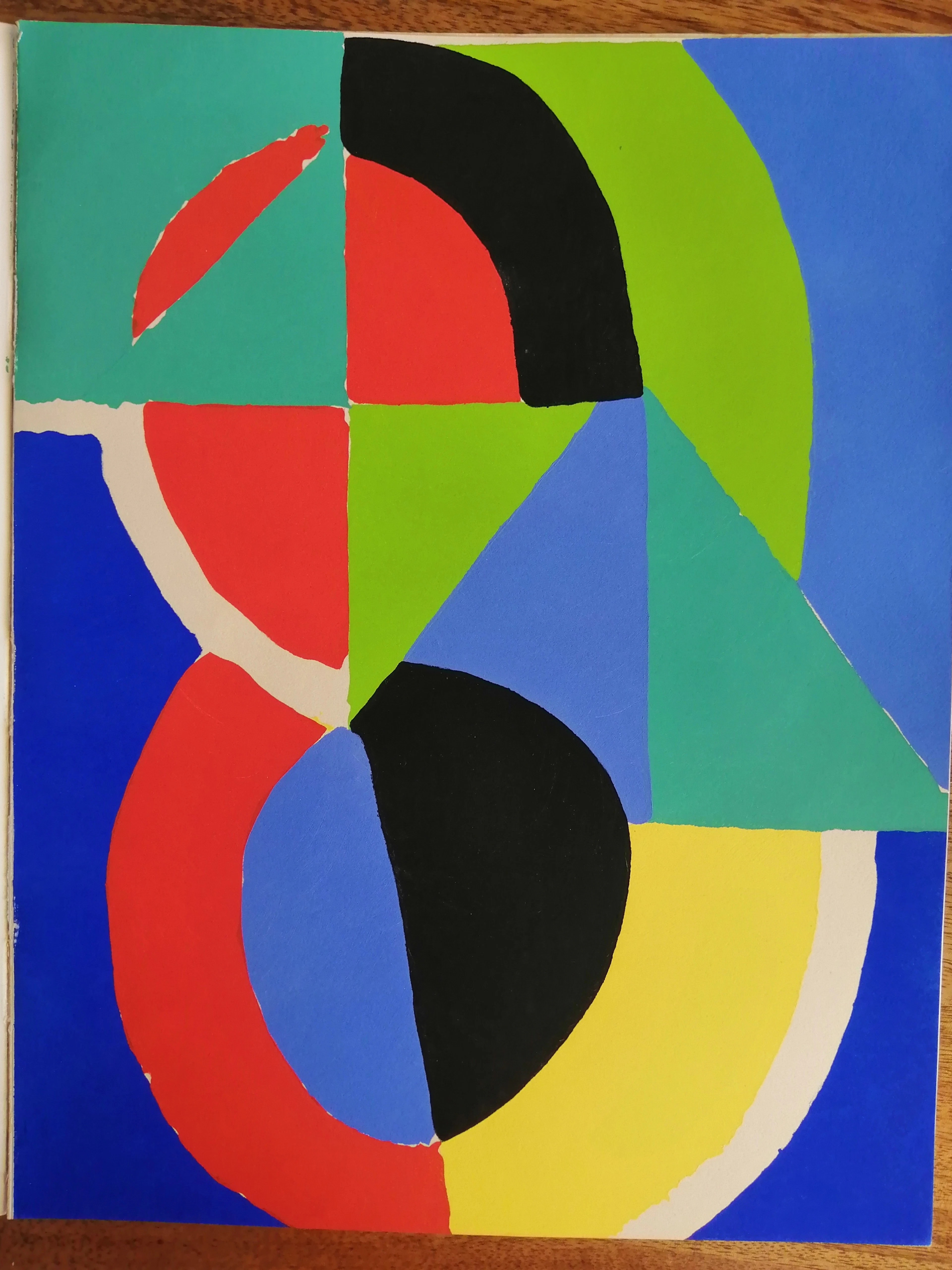 Sonia DELAUNAY, gouache, pochoir revue XXe siècle, 1956