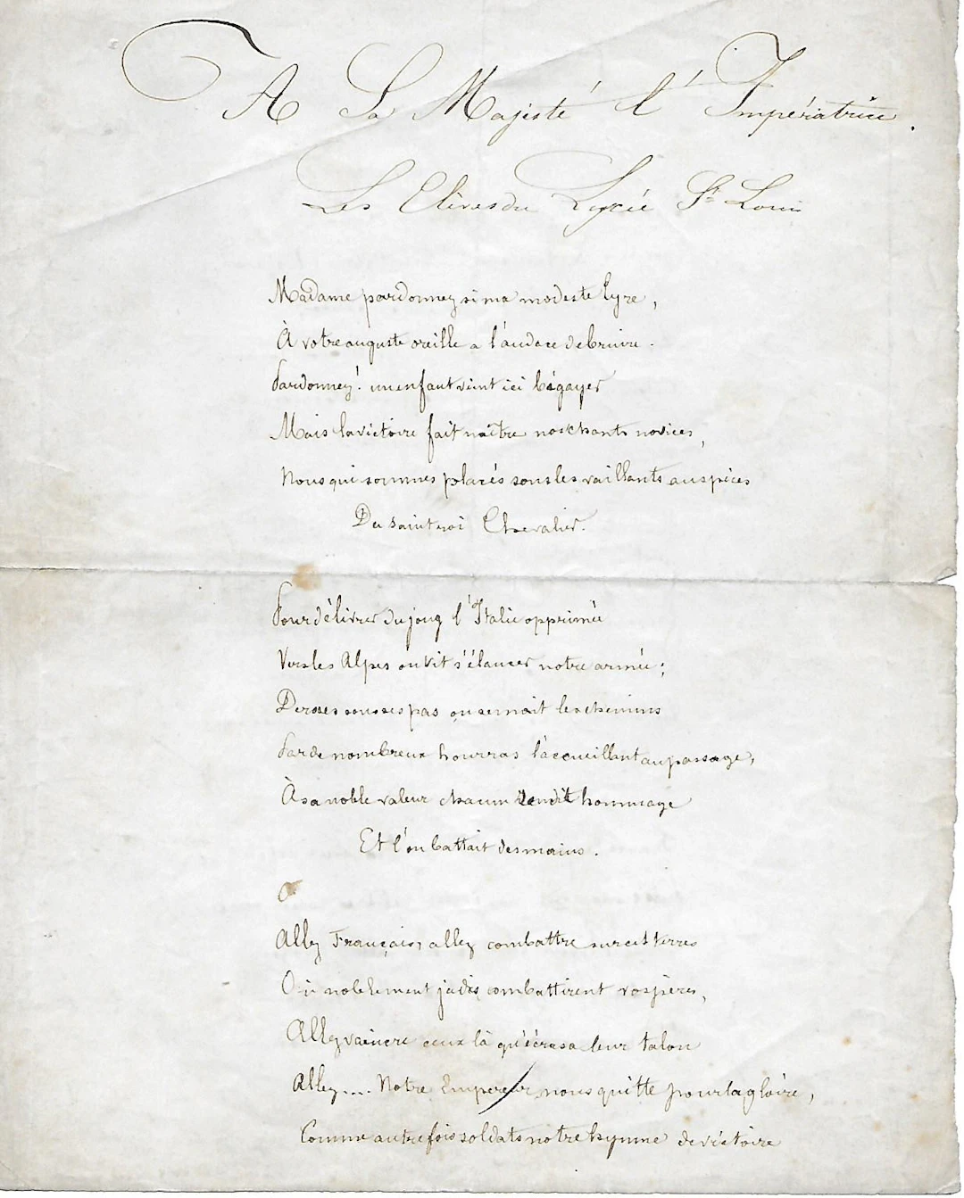 Emile ZOLA – Poème autographe signé