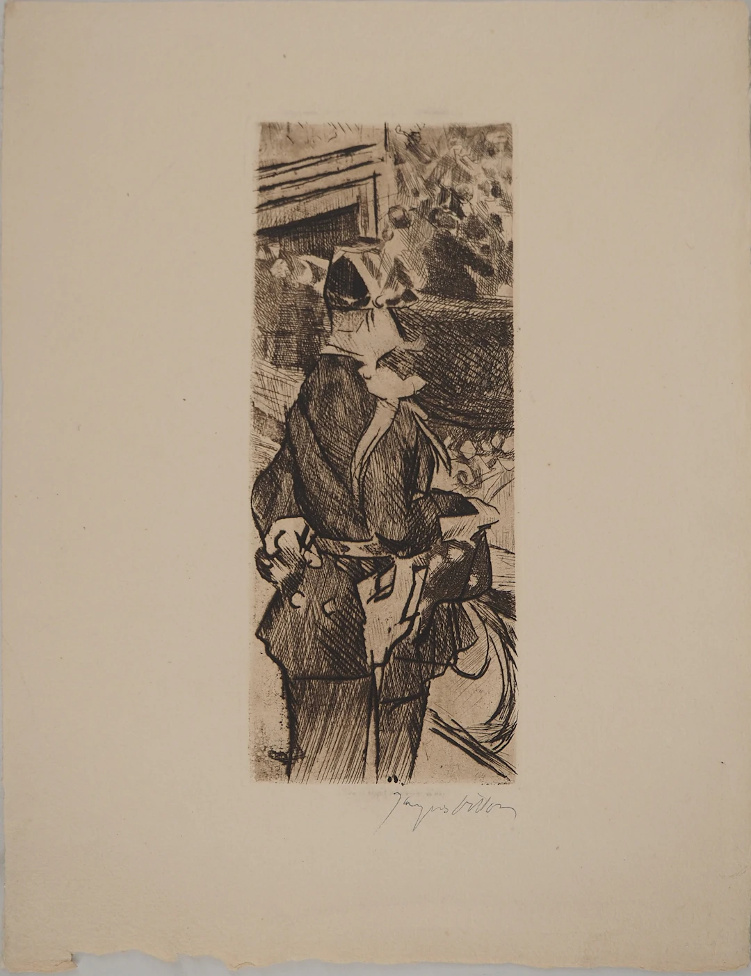 Jacques VILLON : Garde Républicain au Bal du Moulin Rouge, Gravure