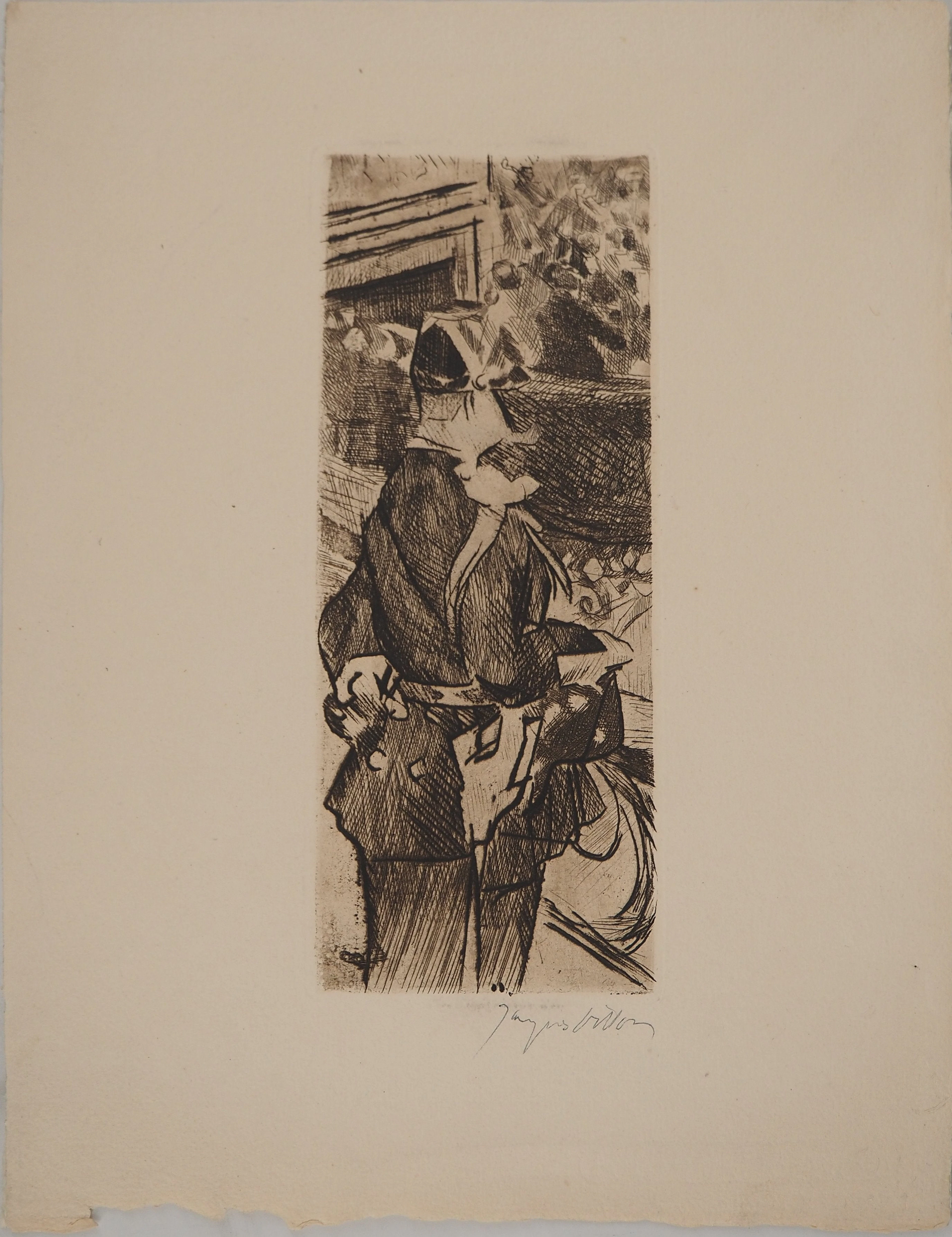 Jacques VILLON : Garde Républicain au Bal du Moulin Rouge, Gravure