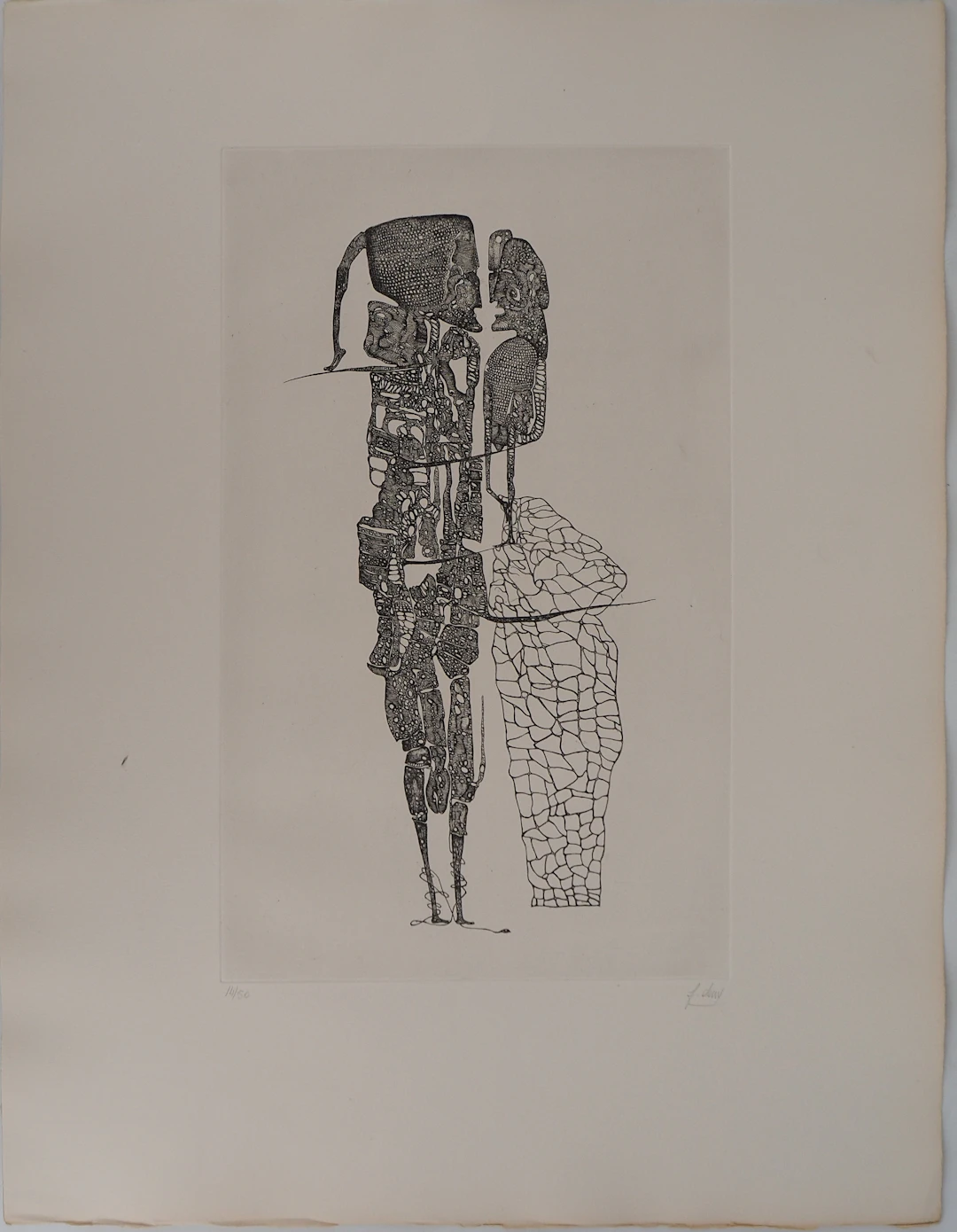 Fred DEUX : Soutanes des envies, Gravure originale signée