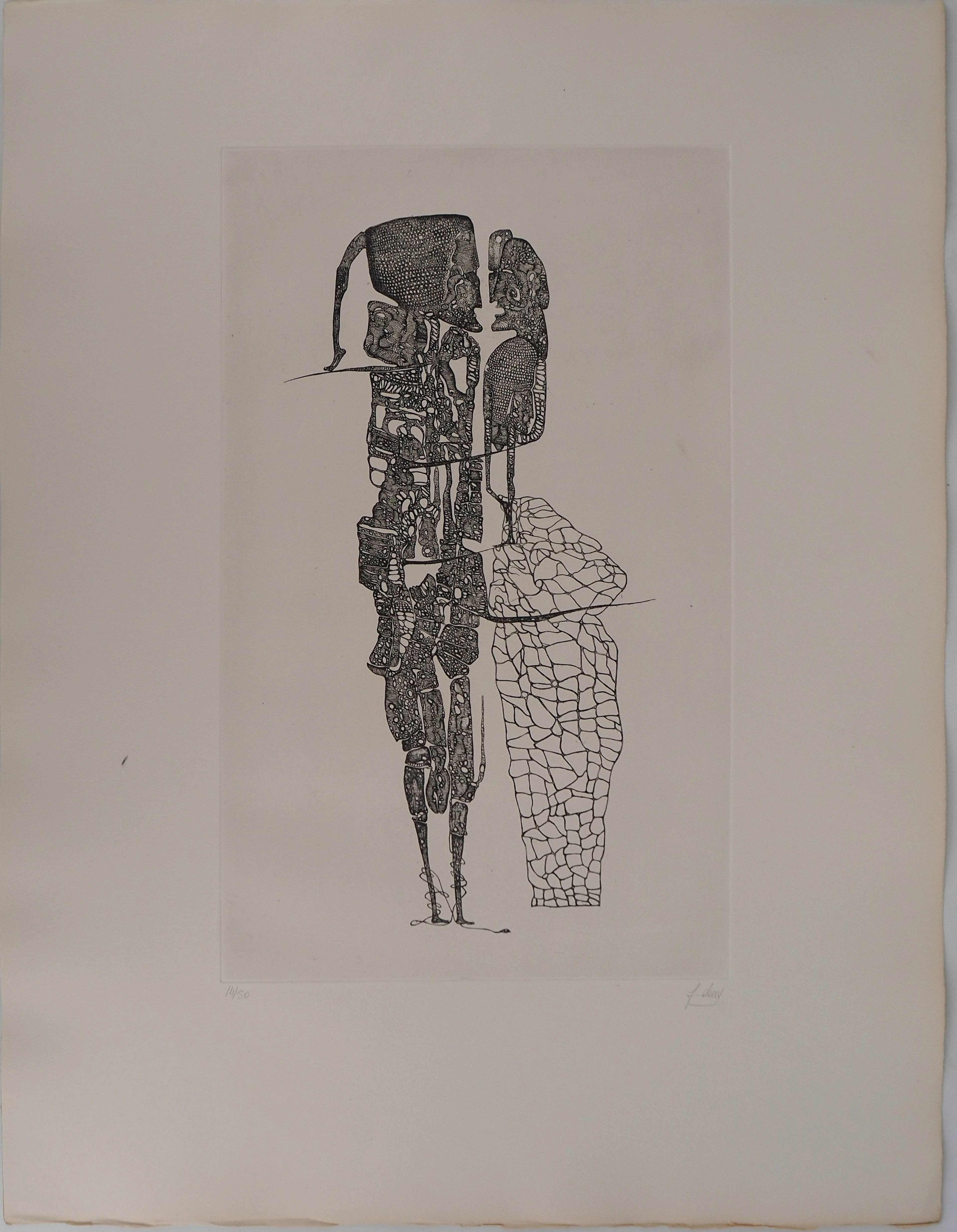 Fred DEUX : Soutanes des envies, Gravure originale signée