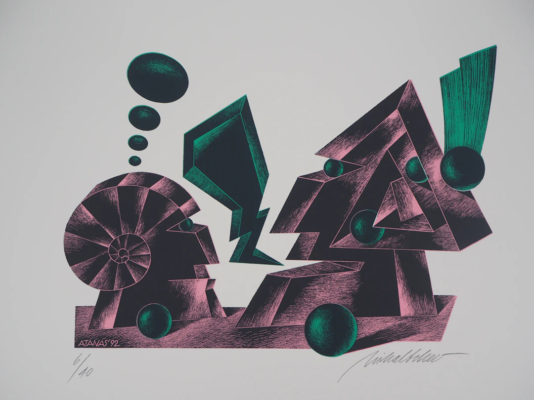 Atanas MIHALTCHEV : Le profil escargot - Lithographie Originale Signée