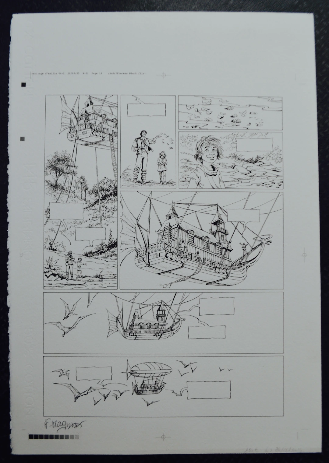 Florence Magnin - Héritage Emilie T04 le rêveur, 2005 - Planche offset signée