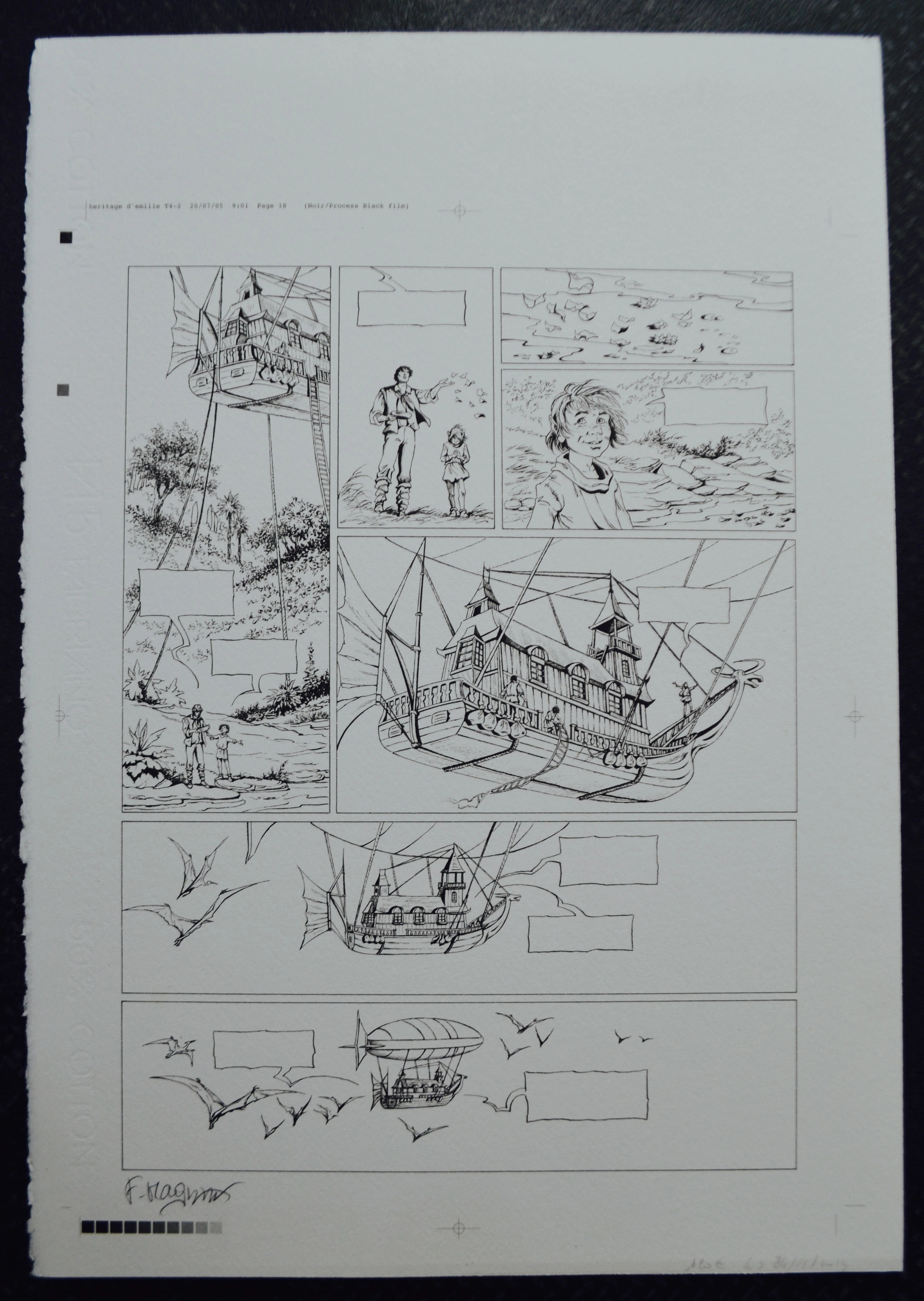 Florence Magnin - Héritage Emilie T04 le rêveur, 2005 - Planche offset signée