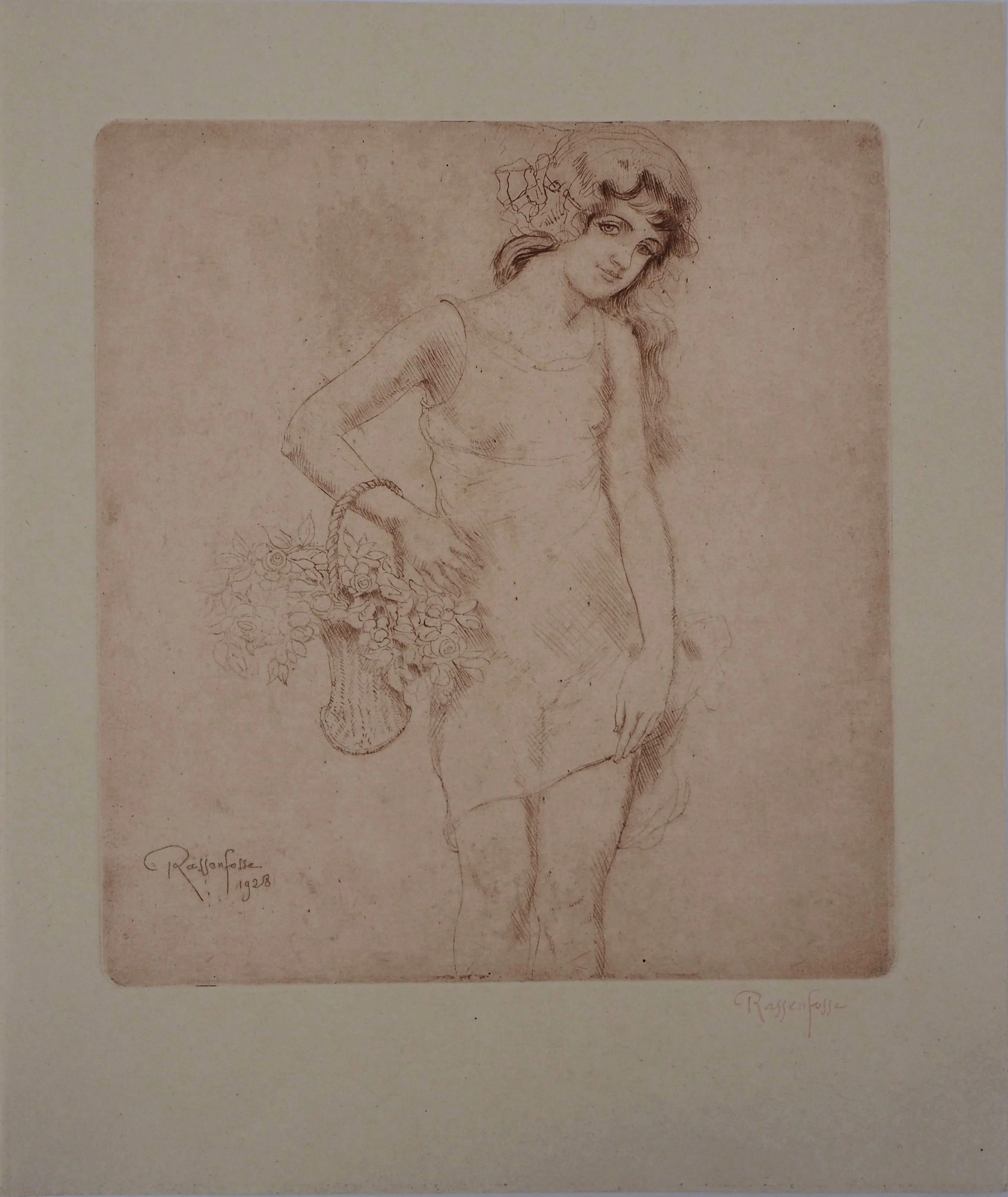 Armand RASSENFOSSE - Le modèle débutant, 1928 - Gravure originale