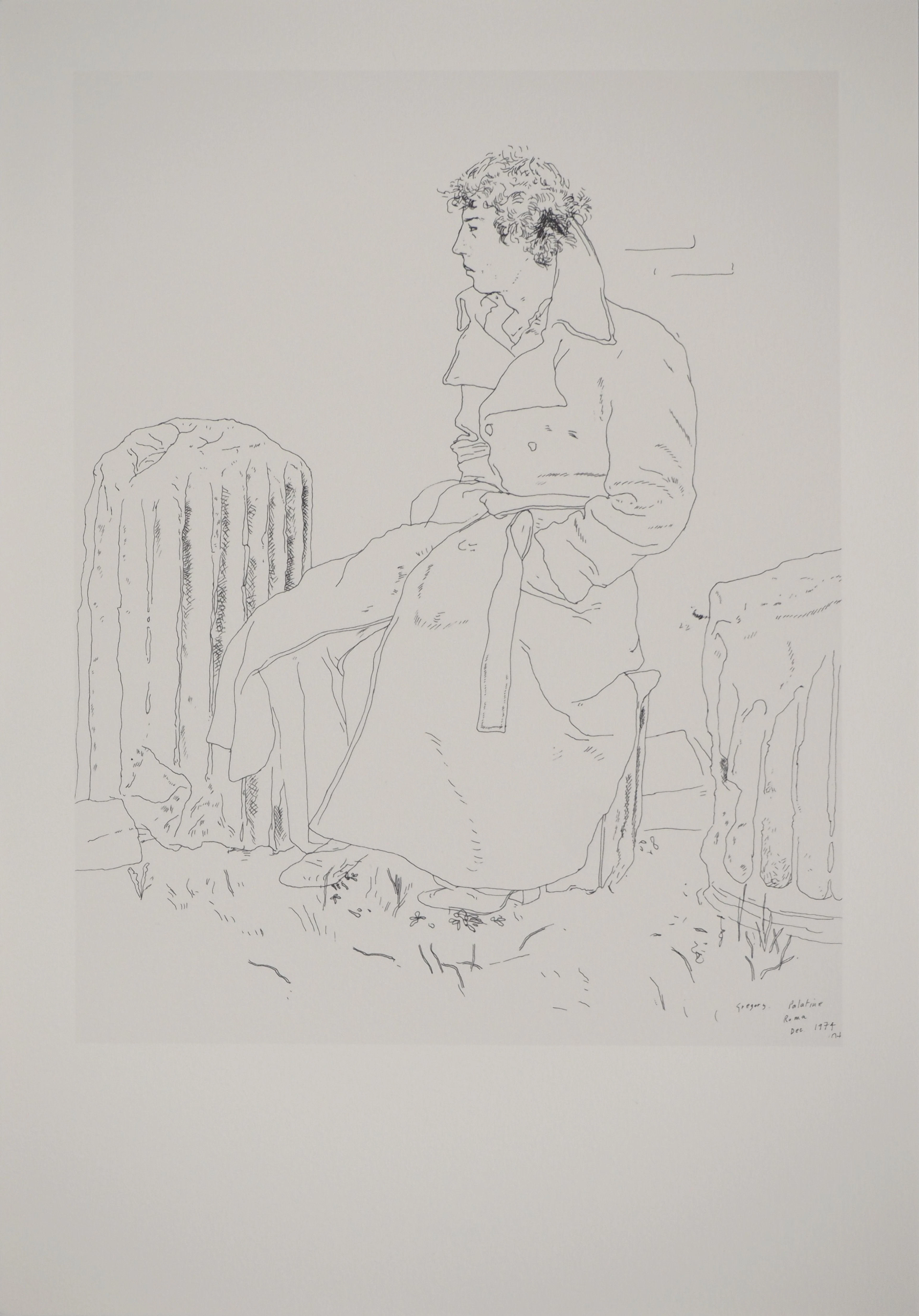 David HOCKNEY : Portrait de Grégory, Héliogravure