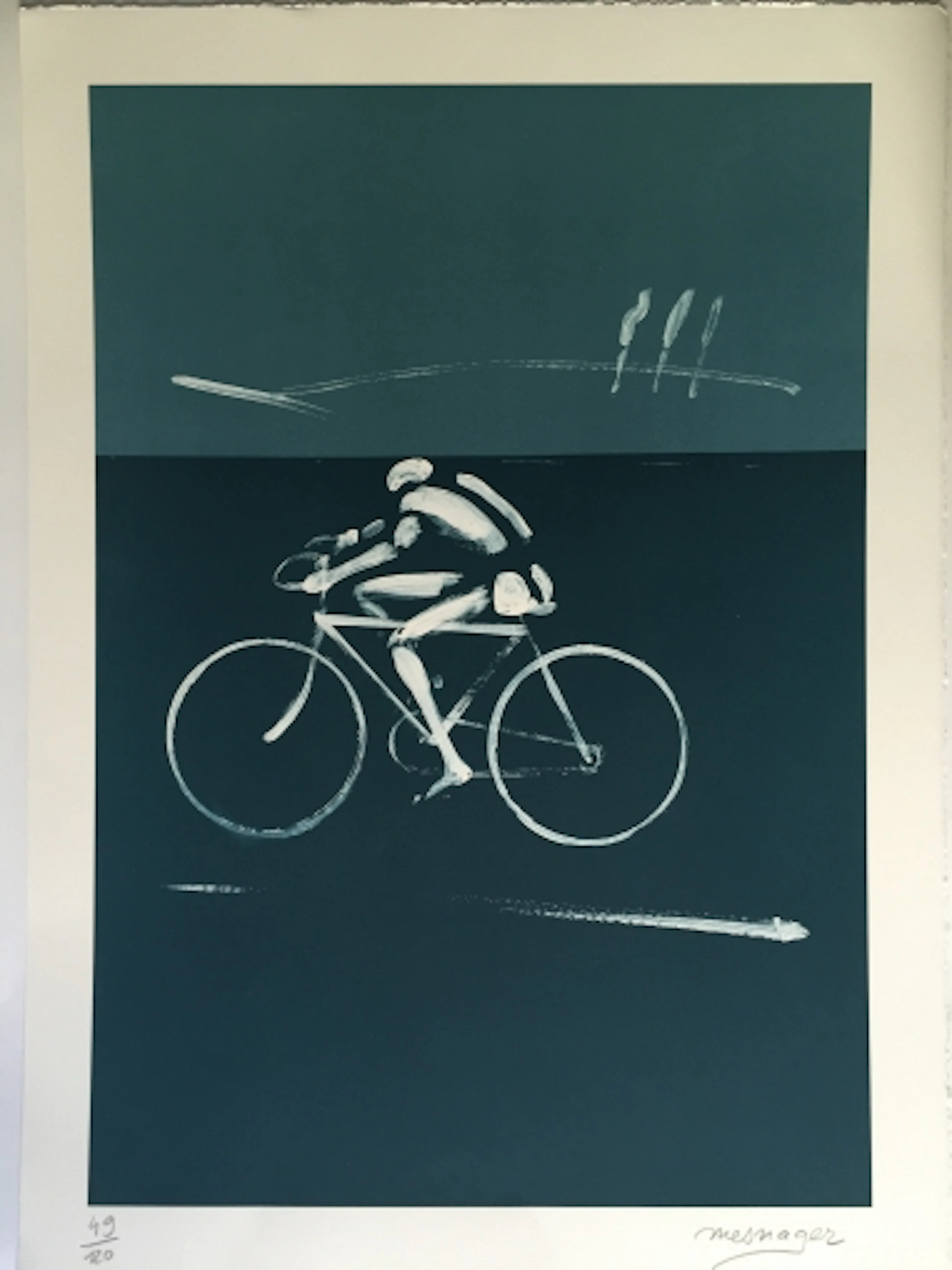 Jérôme MESNAGER - Cyclisme, 2014 - Lithographie signée au crayon