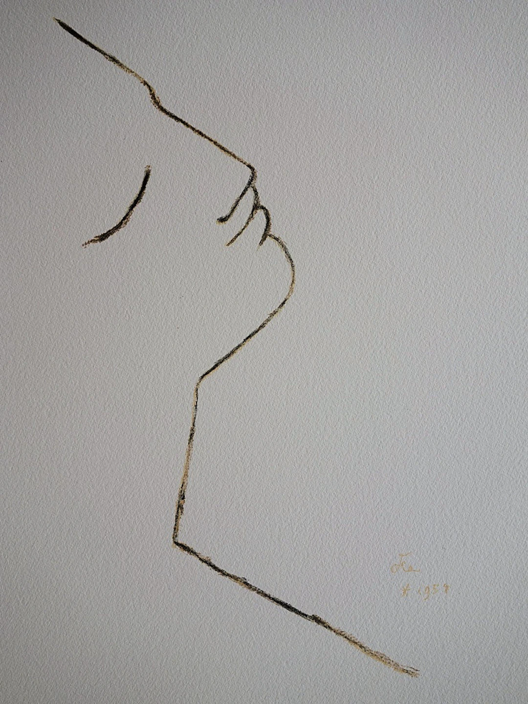 Jean COCTEAU : Profil de rêveur - Lithographie signée