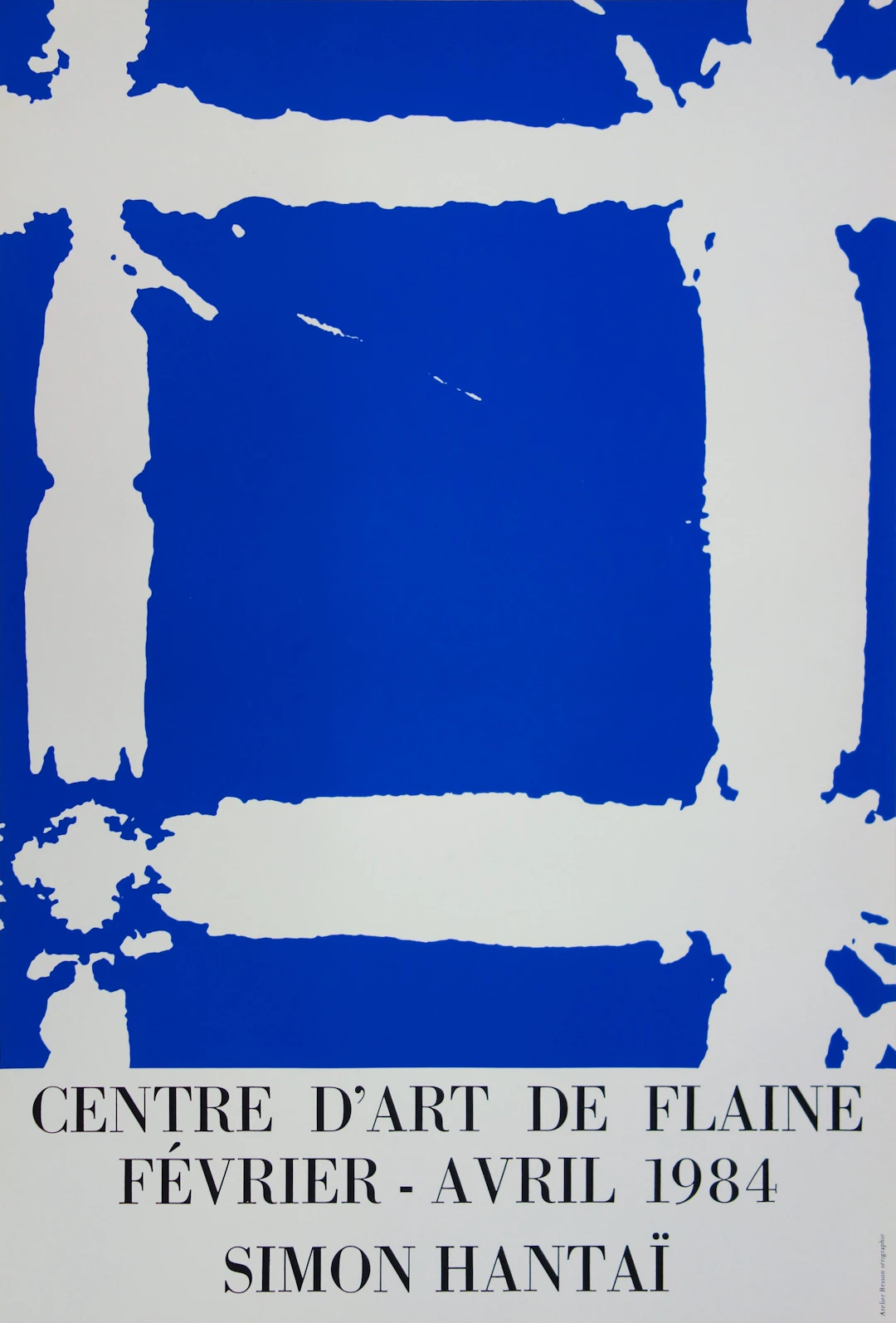 Simon HANTAI -Tabula Bleue,1984 - Sérigraphie originale