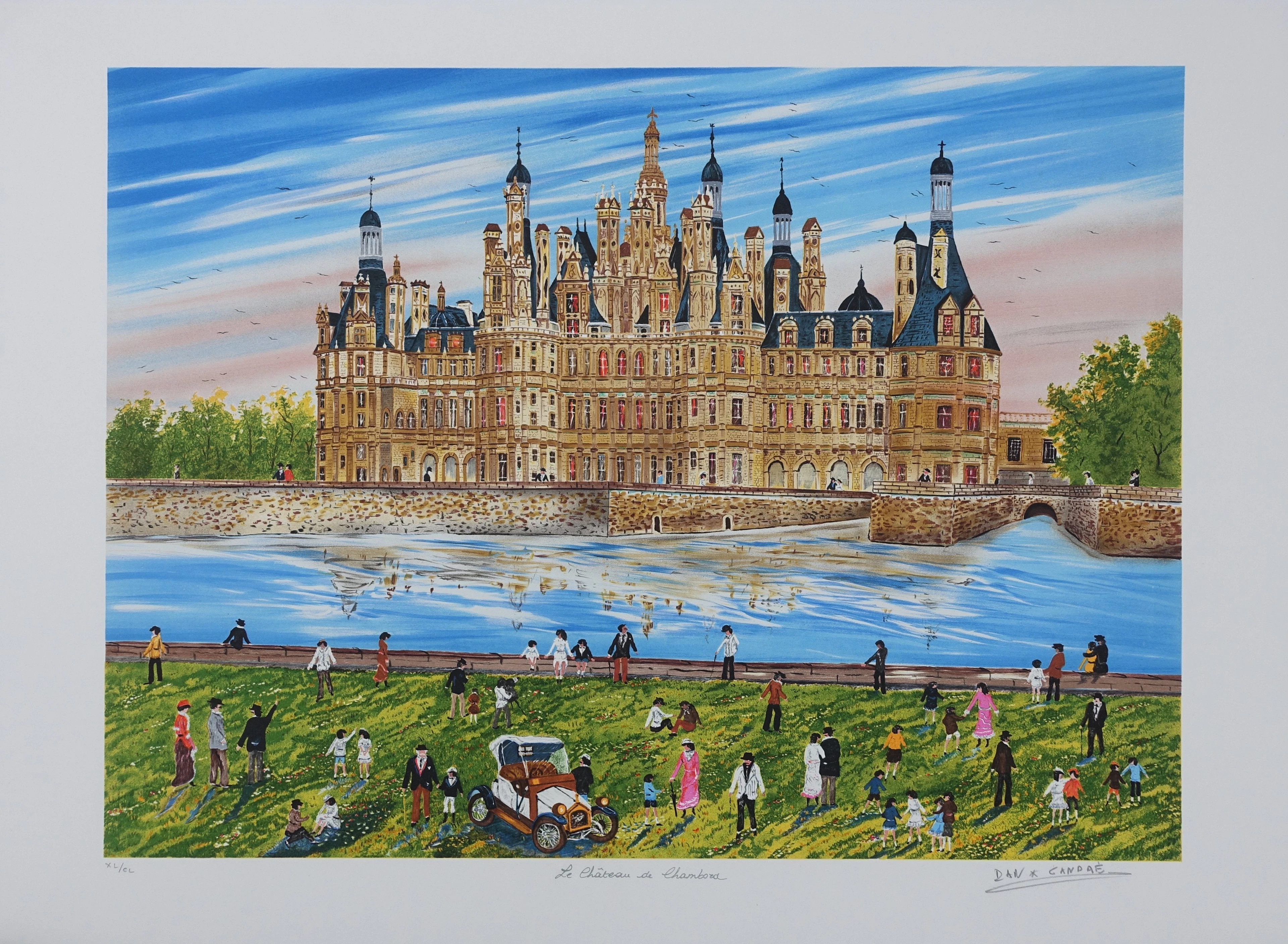 Dan GANDRE : le château de Chambord, Lithographie originale