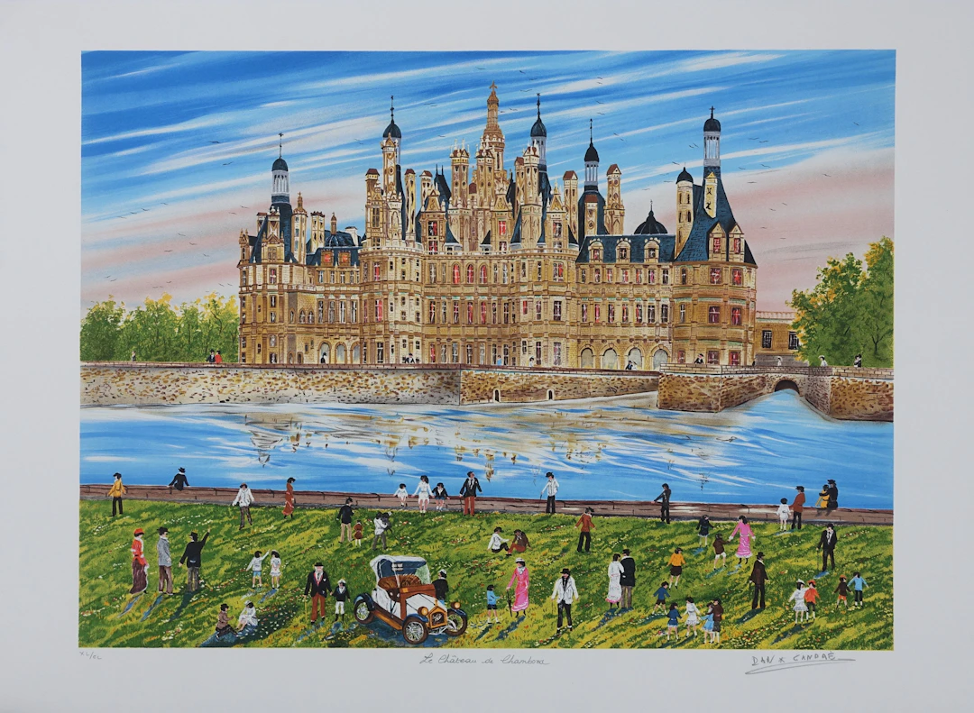 Dan GANDRE : le château de Chambord, Lithographie originale