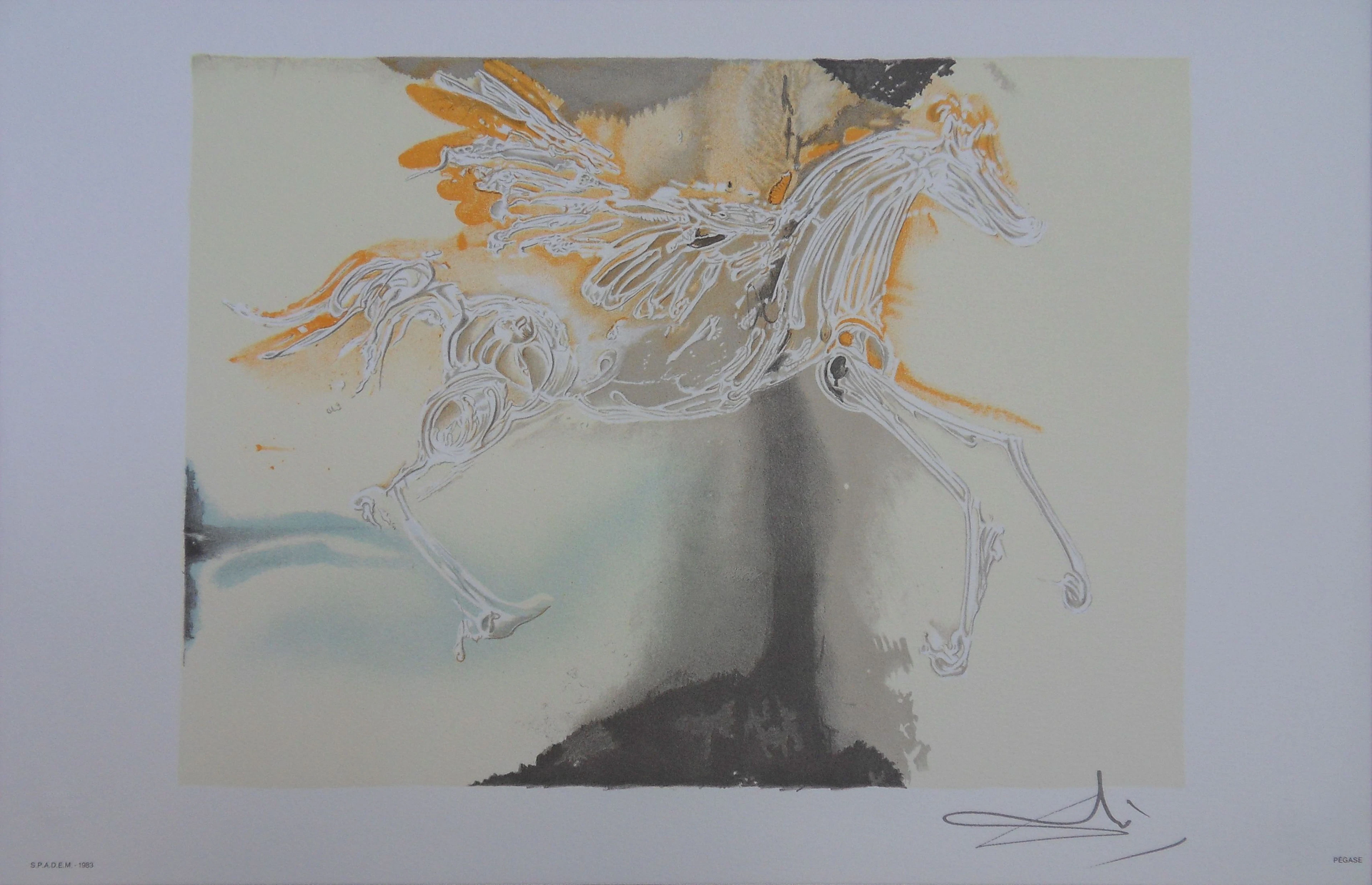 Salvador DALI : Les Chevaux, Pégase - Lithographie signée