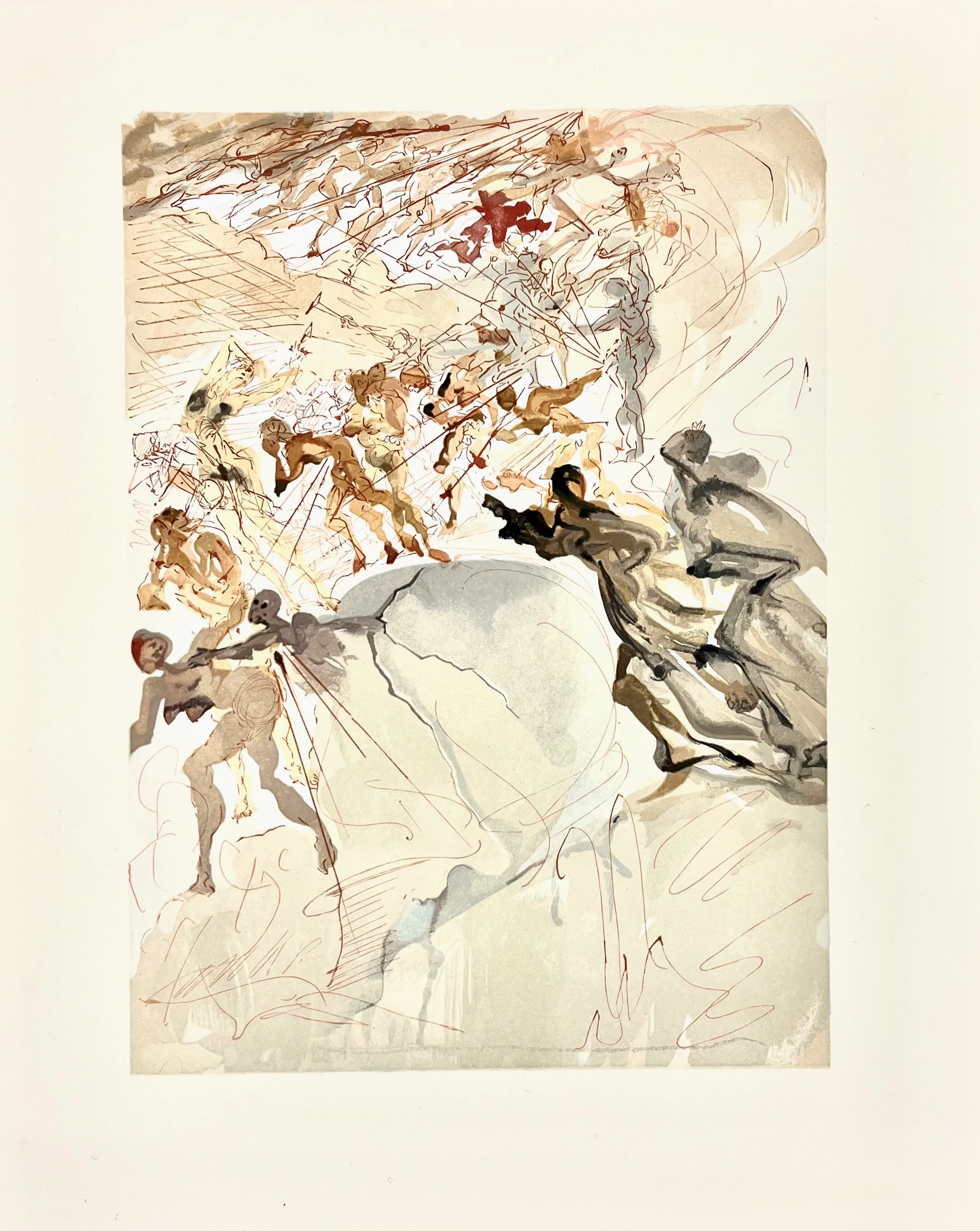 Salvador Dali - "La luxure" (Divine Comédie) - Gravure sur bois