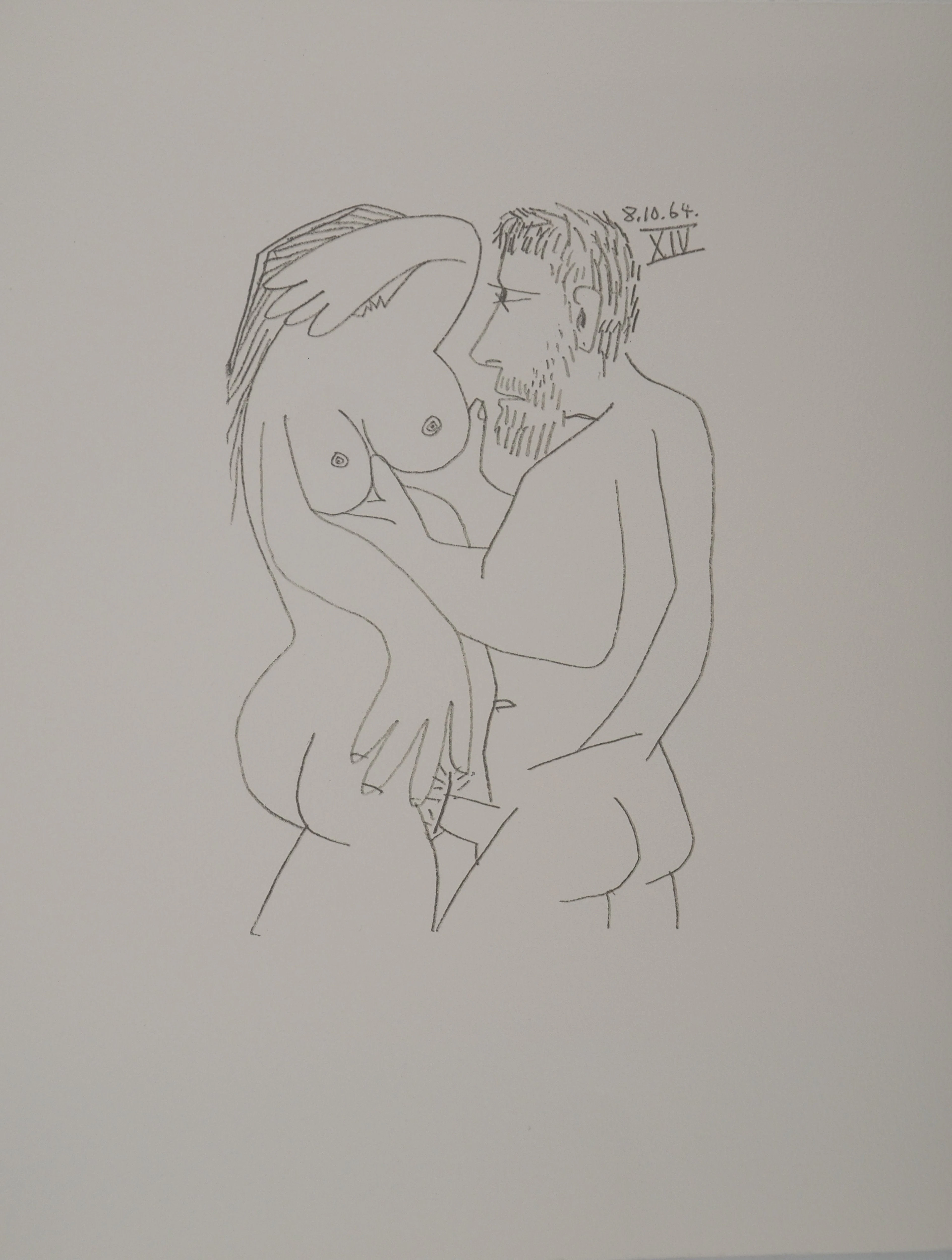 Pablo PICASSO : Le Goût du Bonheur, Moment érotique, Lithographie