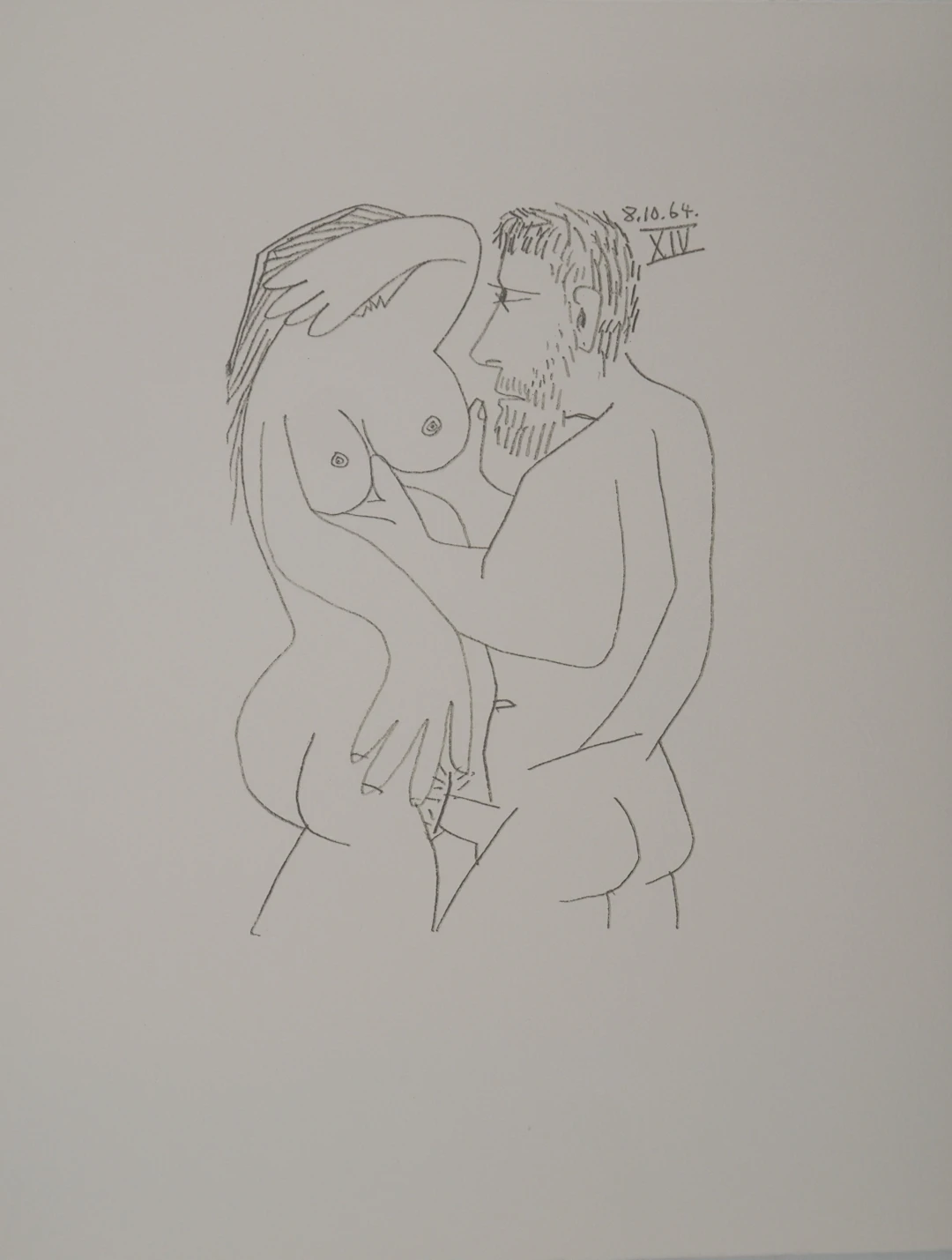 Pablo PICASSO : Le Goût du Bonheur, Moment érotique, Lithographie