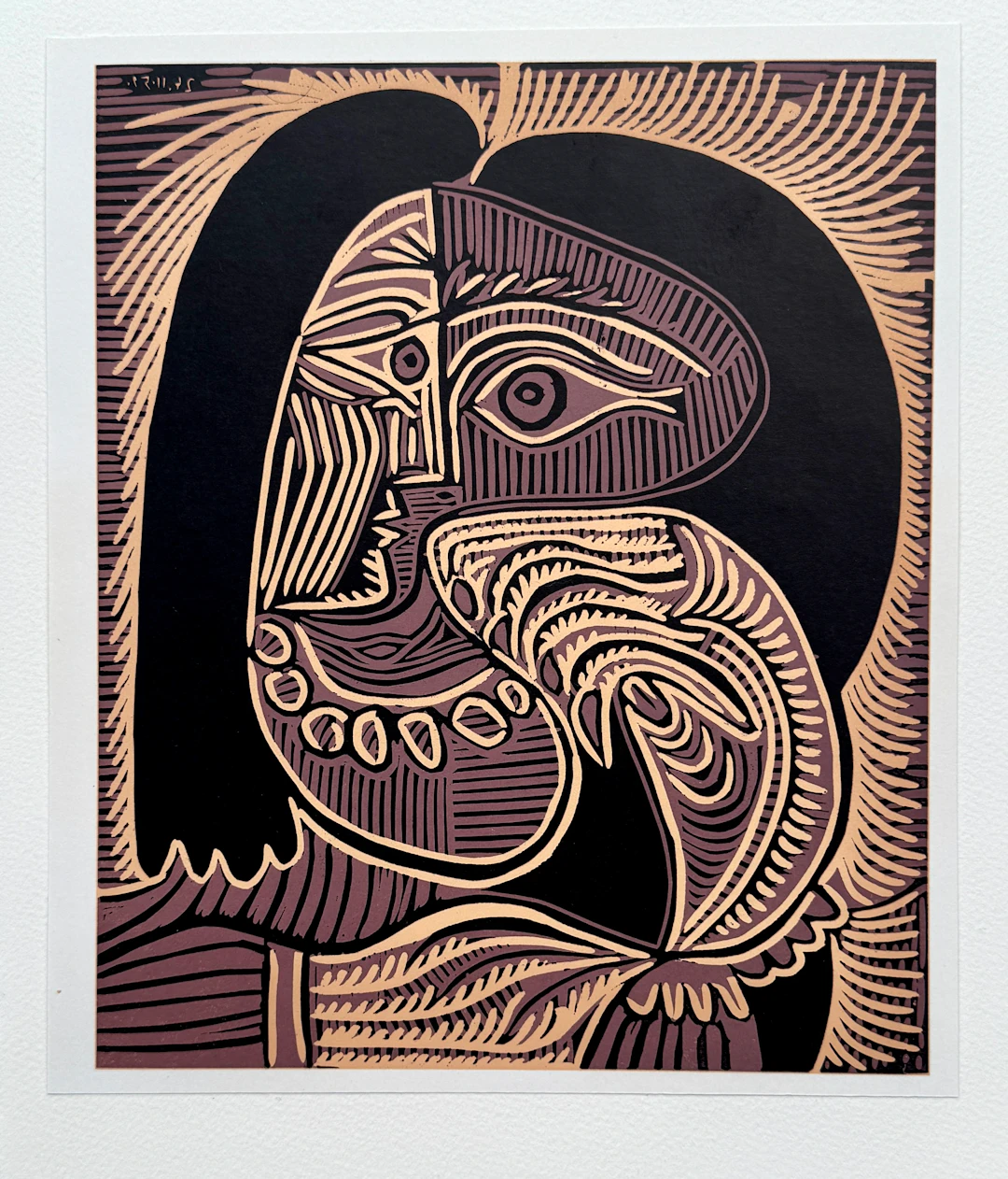 Pablo Picasso - Femme au collier - Linogravure