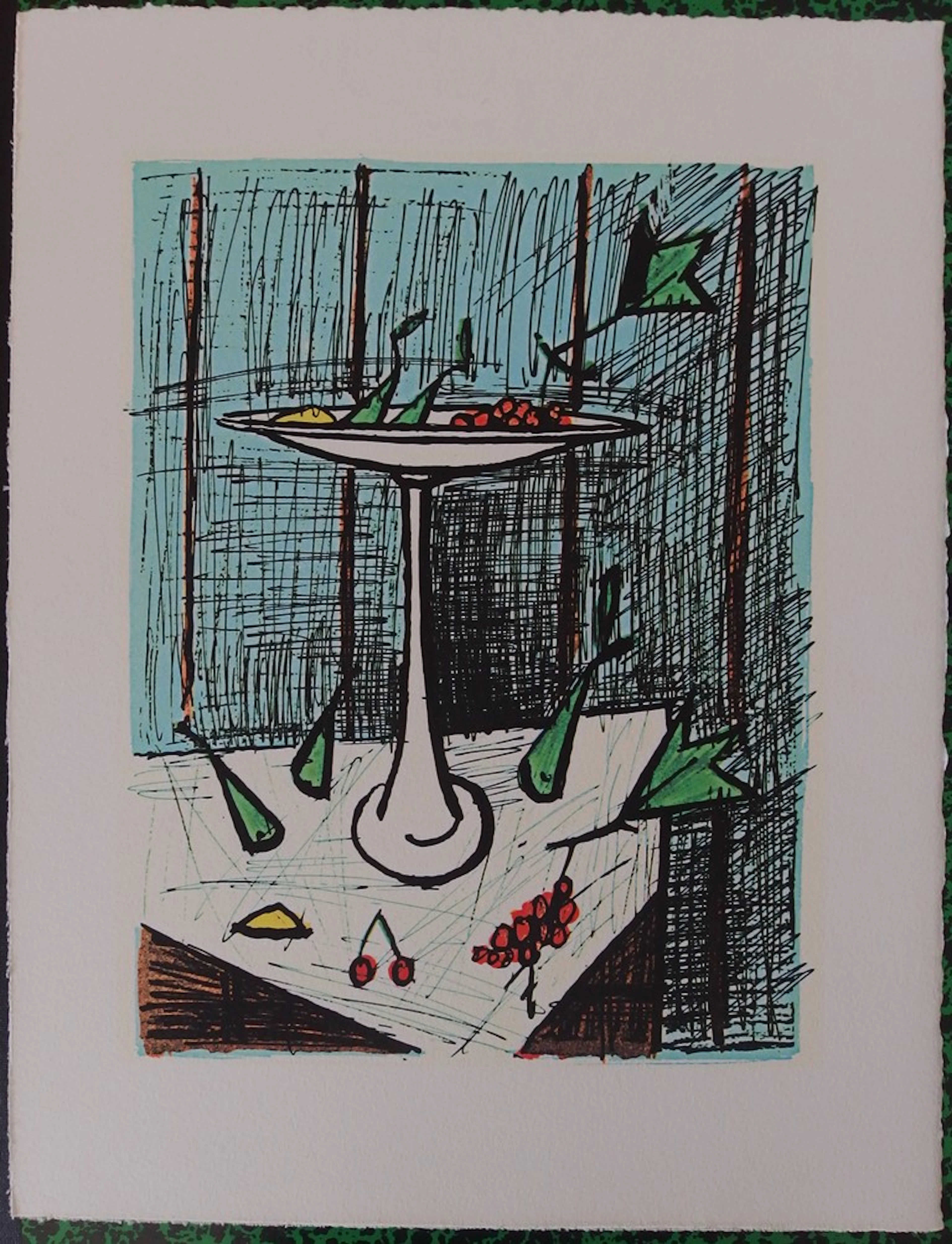 Bernard BUFFET - Nature morte au compotier, Estampe