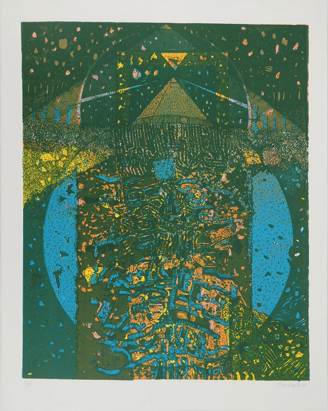 Jean-Pierre VIELFAURE : Le Mystère de la Grande Pyramide, Lithographie