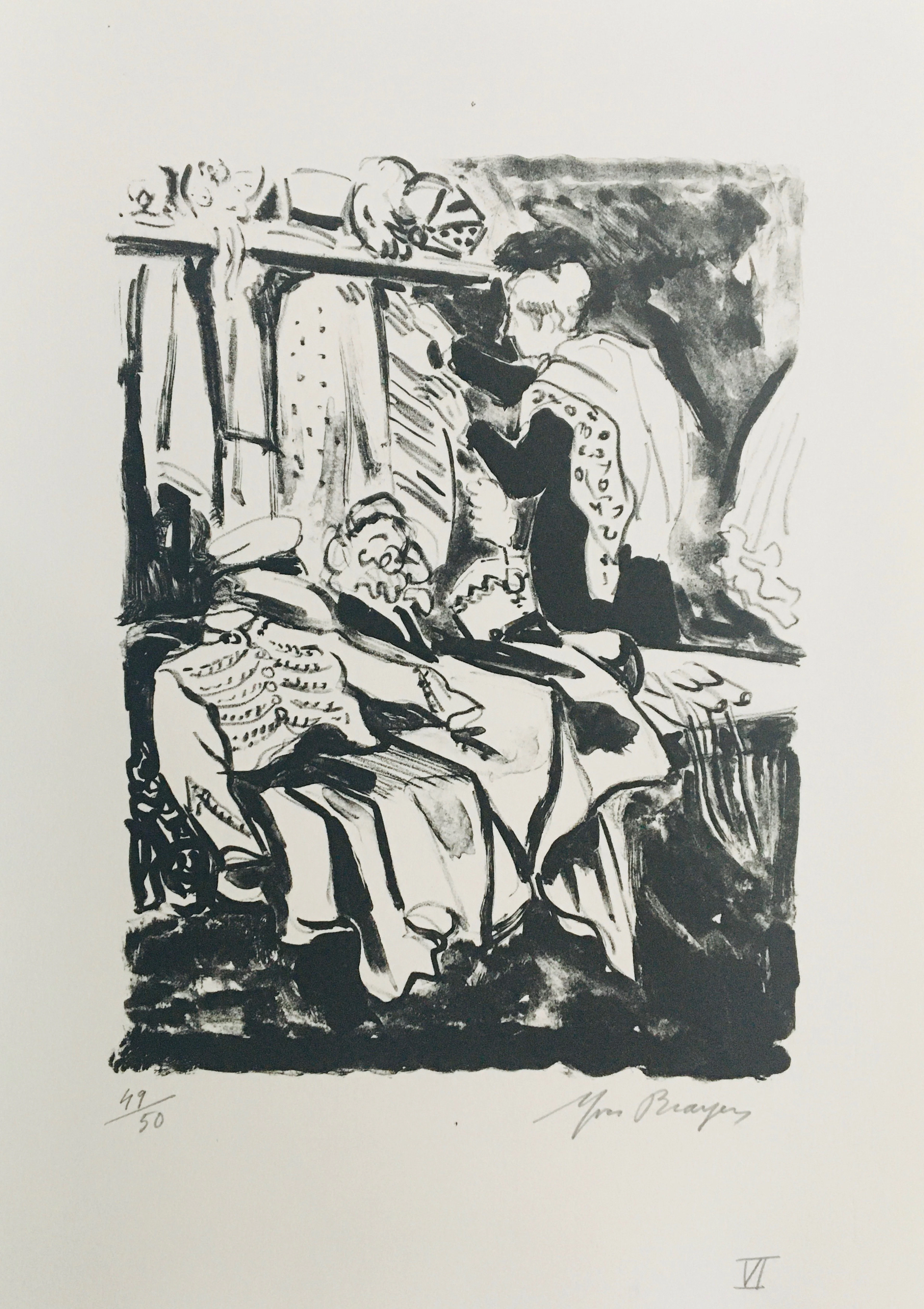 Yves BRAYER - L’atelier des costumes, 1969 - Lithographie signée au crayon