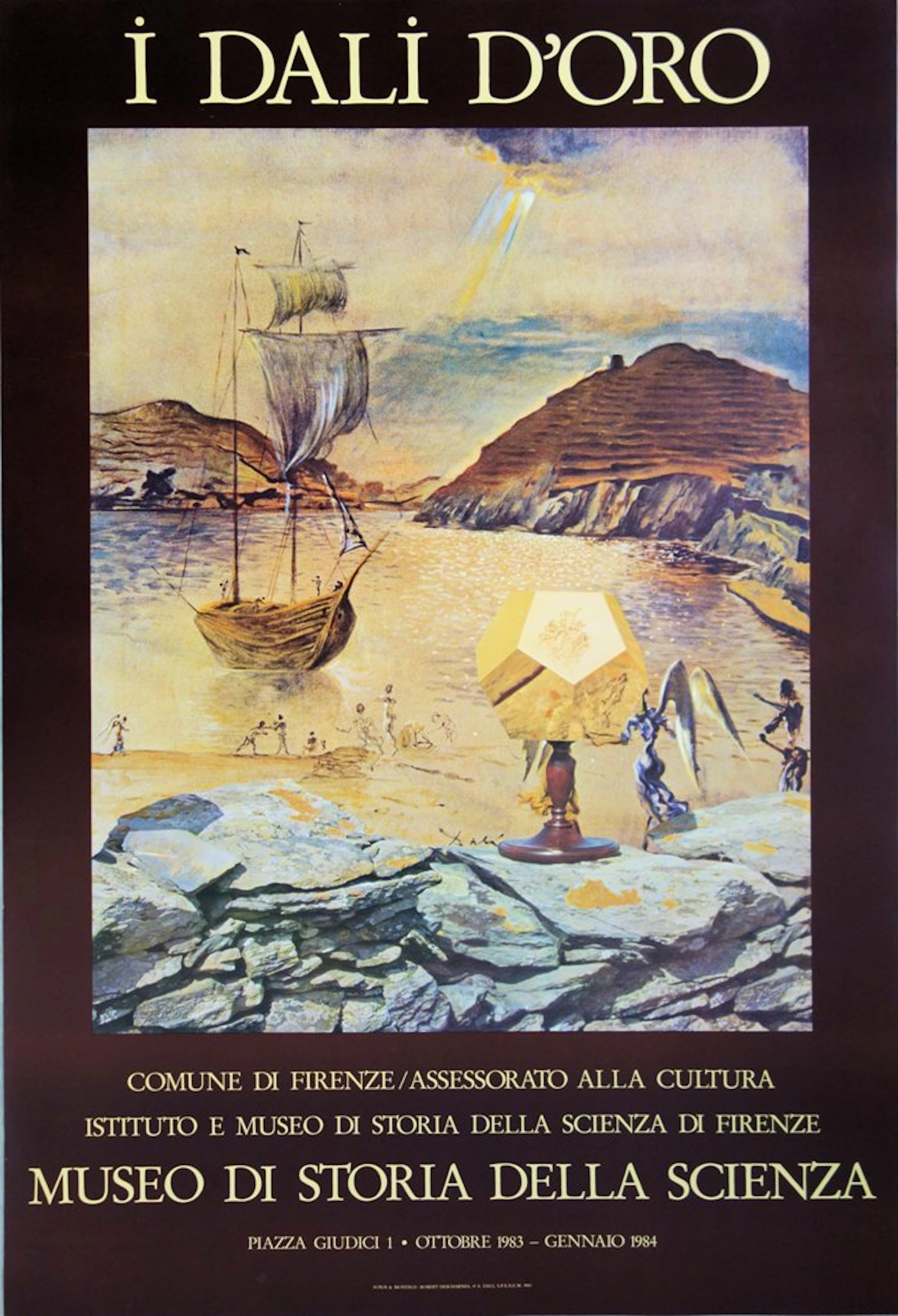 Salvador DALI : L'arrivée en Amérique - Affiche originale signée