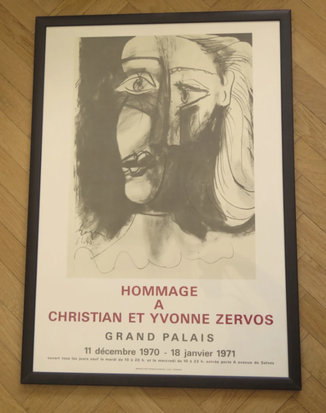 Pablo Picasso - Hommage à Christian et Yvonne Zervos - 1971 (encadré)