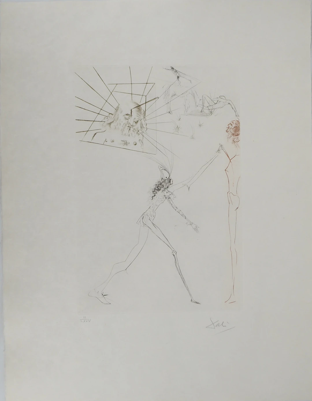 Salvador DALI : Les trois barons félons, Gravure originale signée