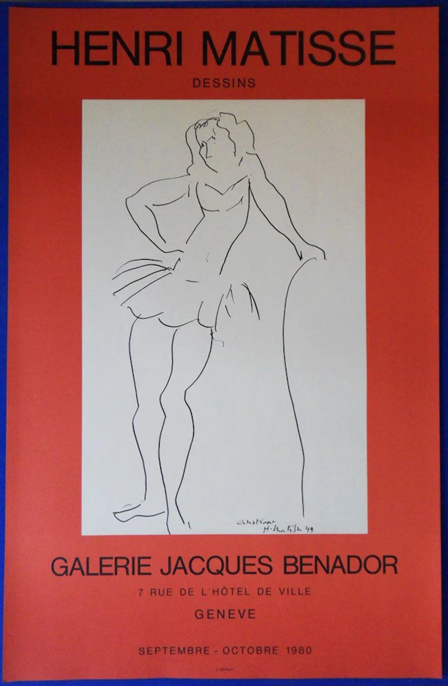Henri MATISSE - Christiane - Danseuse, Affiche lithographique signée