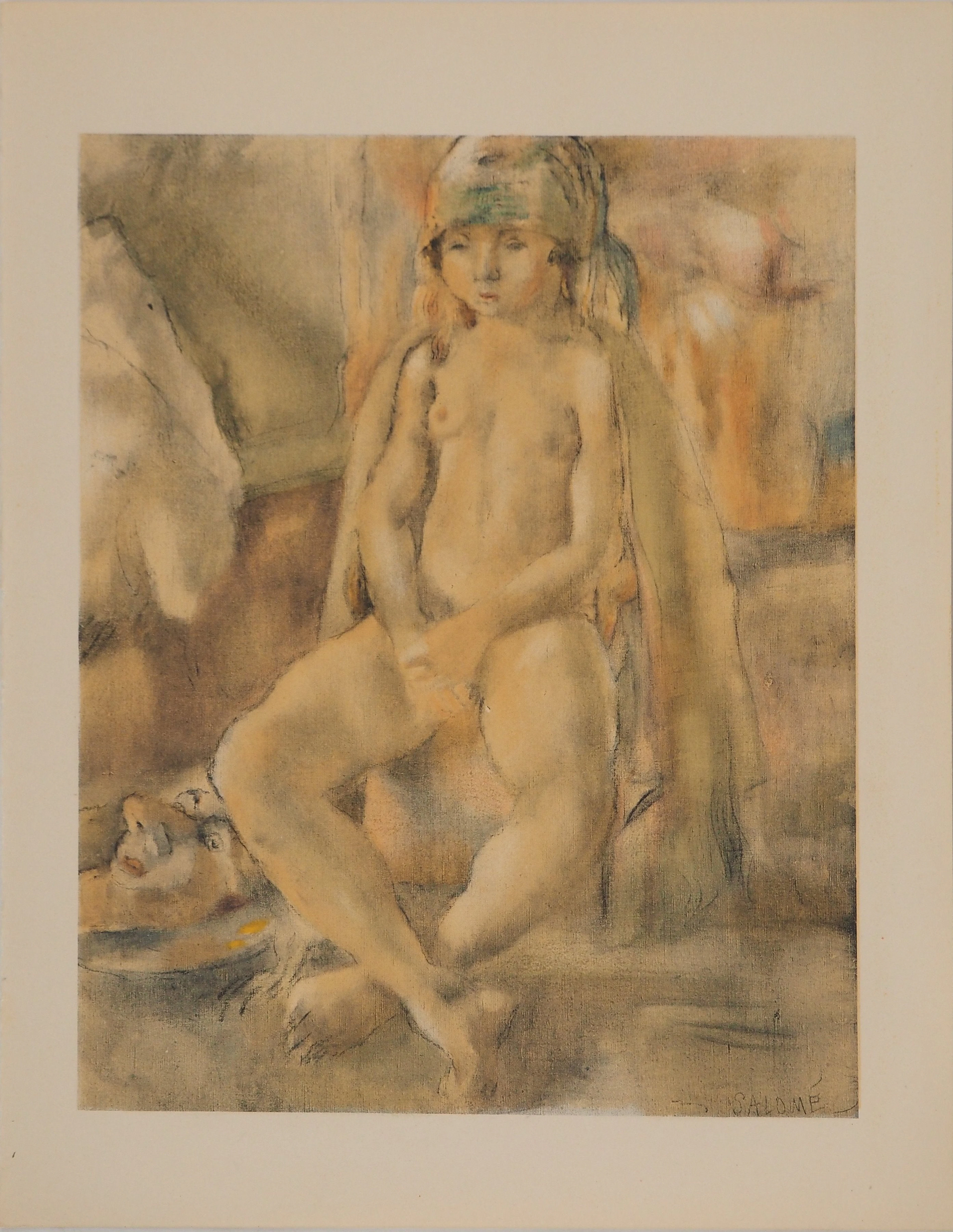Jules PASCIN : Nu au foulard, Lithographie signée