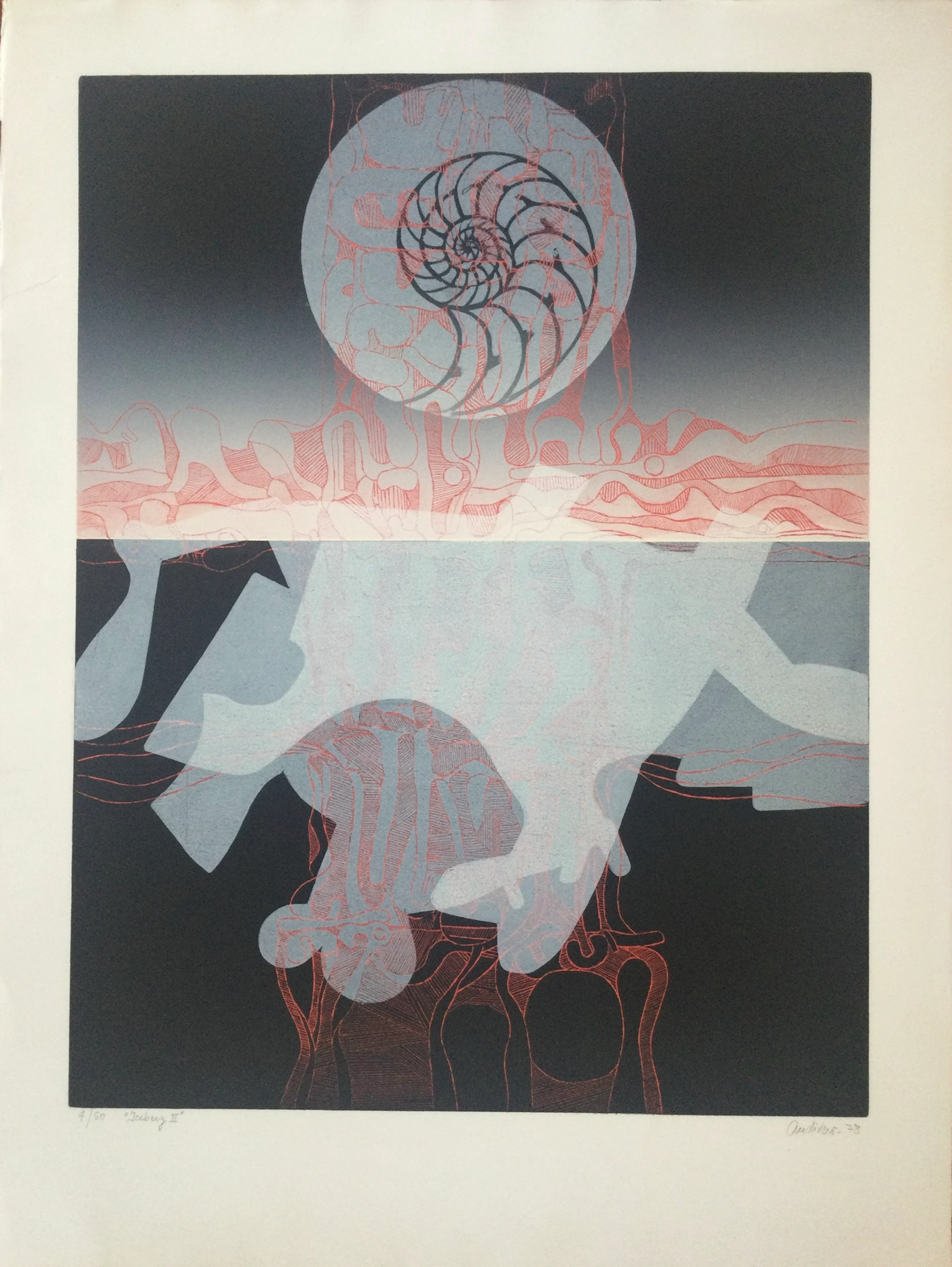 Antonio ANDIVERO - Iceberg II ,1978 - lithographie originale signée