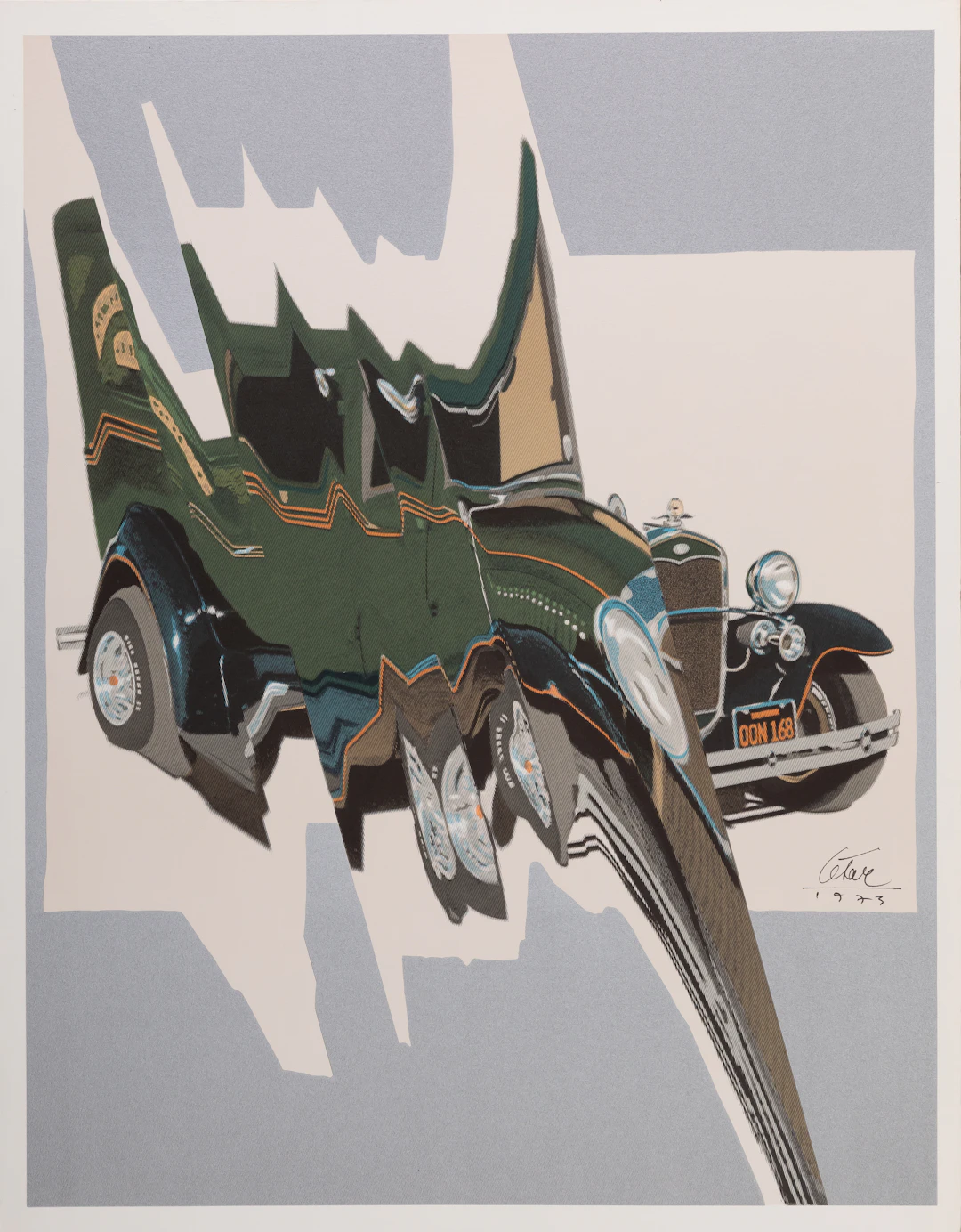 CESAR : Compression de Bugatti - Lithographie originale signée