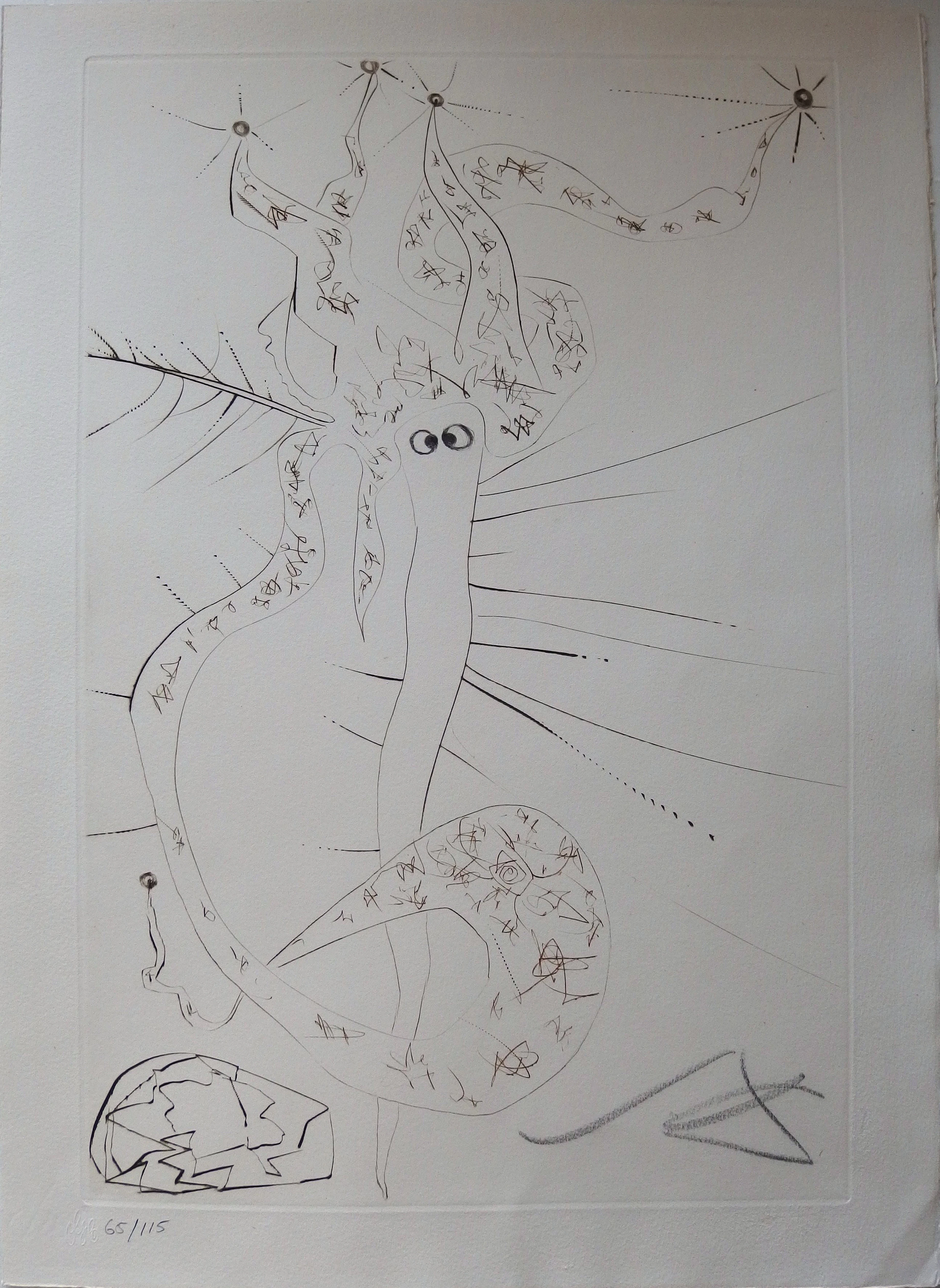 Salvador DALI : Tristan fou - Gravure originale Signée