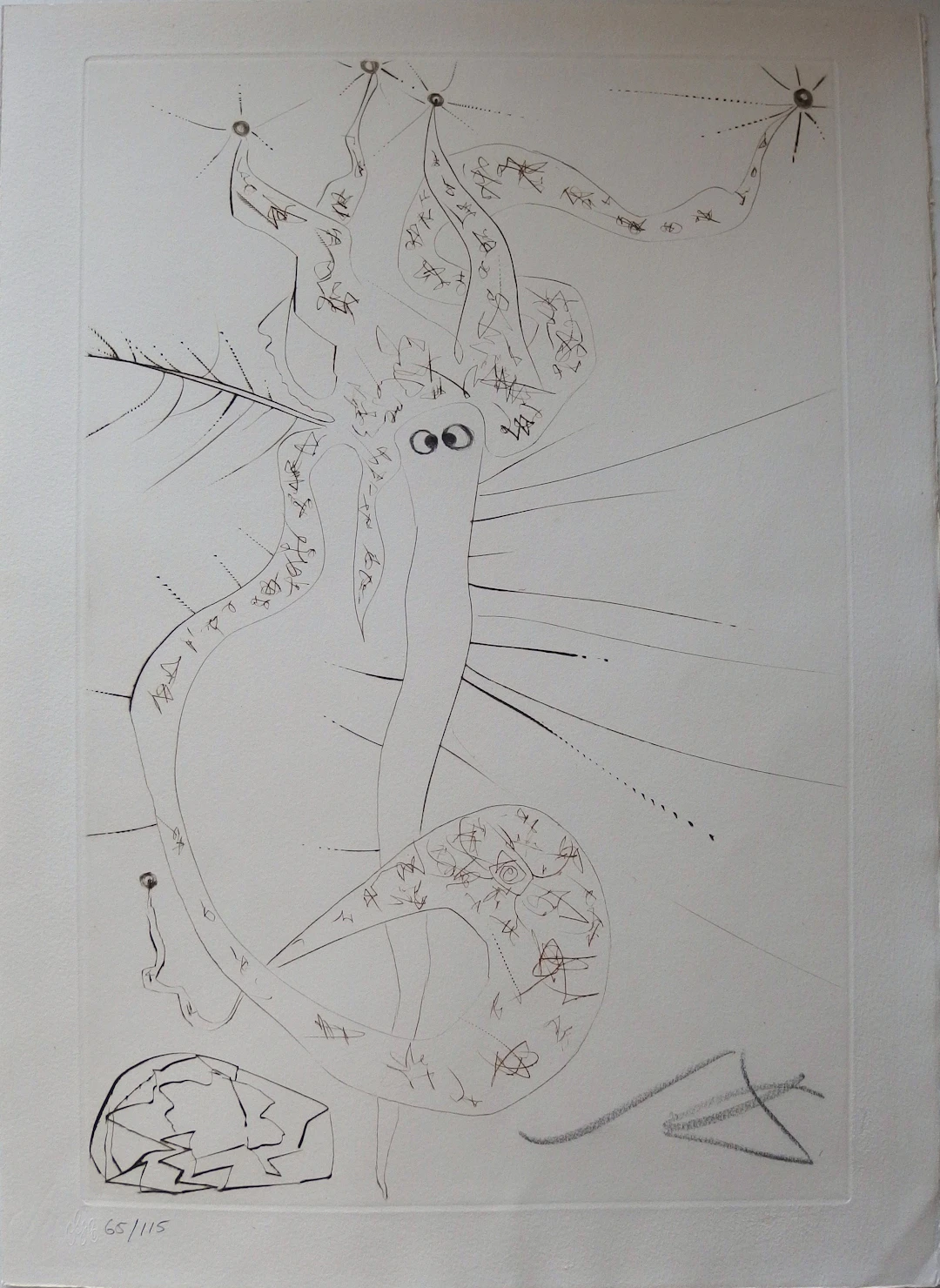 Salvador DALI : Tristan fou - Gravure originale Signée