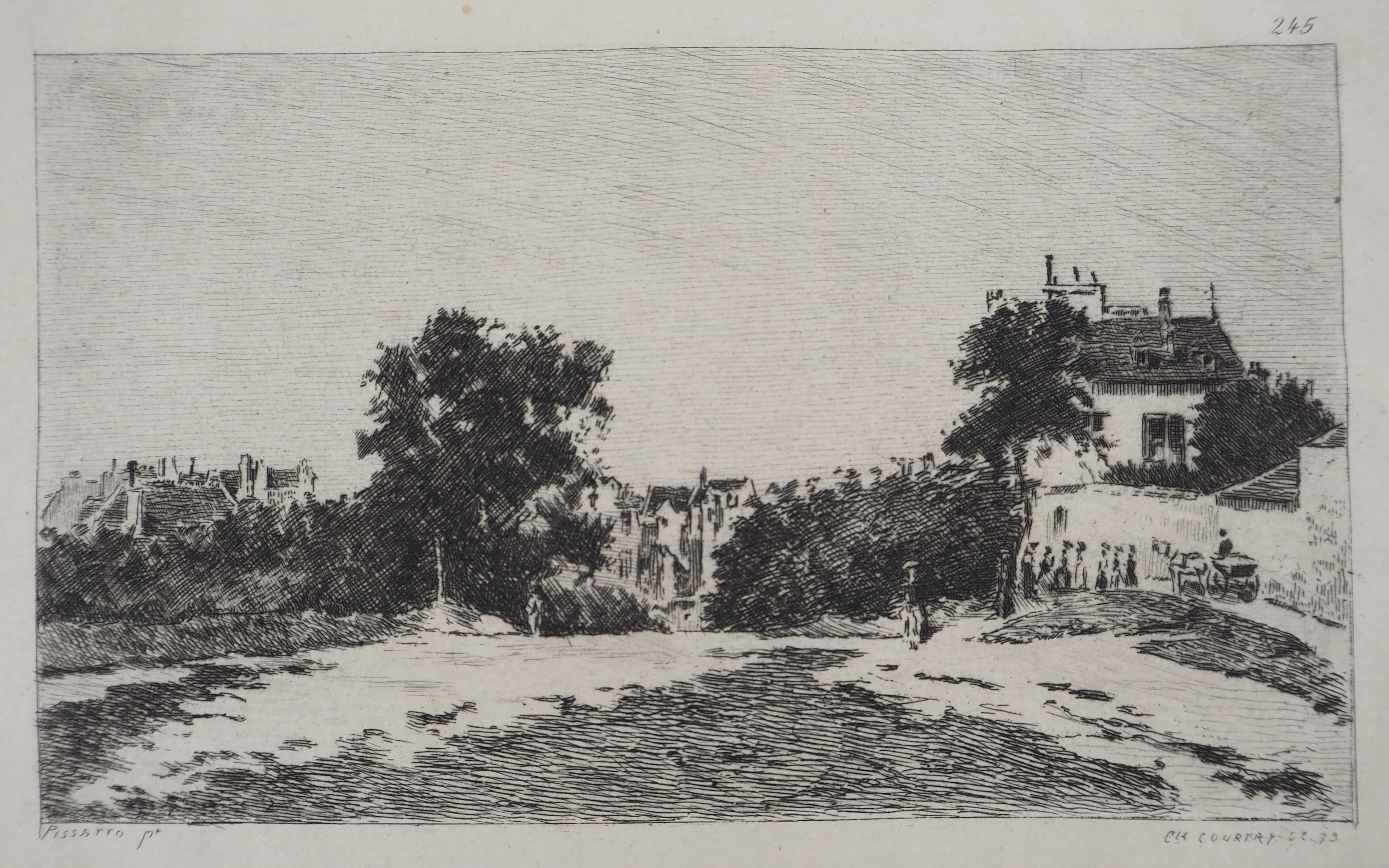 Camille PISSARRO (d’après) - Le vieux Pontoise, 1873 - Gravure