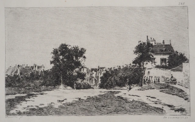 Camille PISSARRO (d’après) - Le vieux Pontoise, 1873 - Gravure
