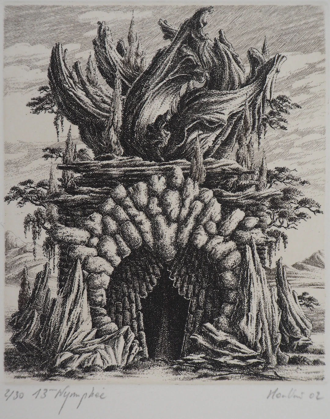 François HOUTIN - 12ème Nymphe, gravure originale signée
