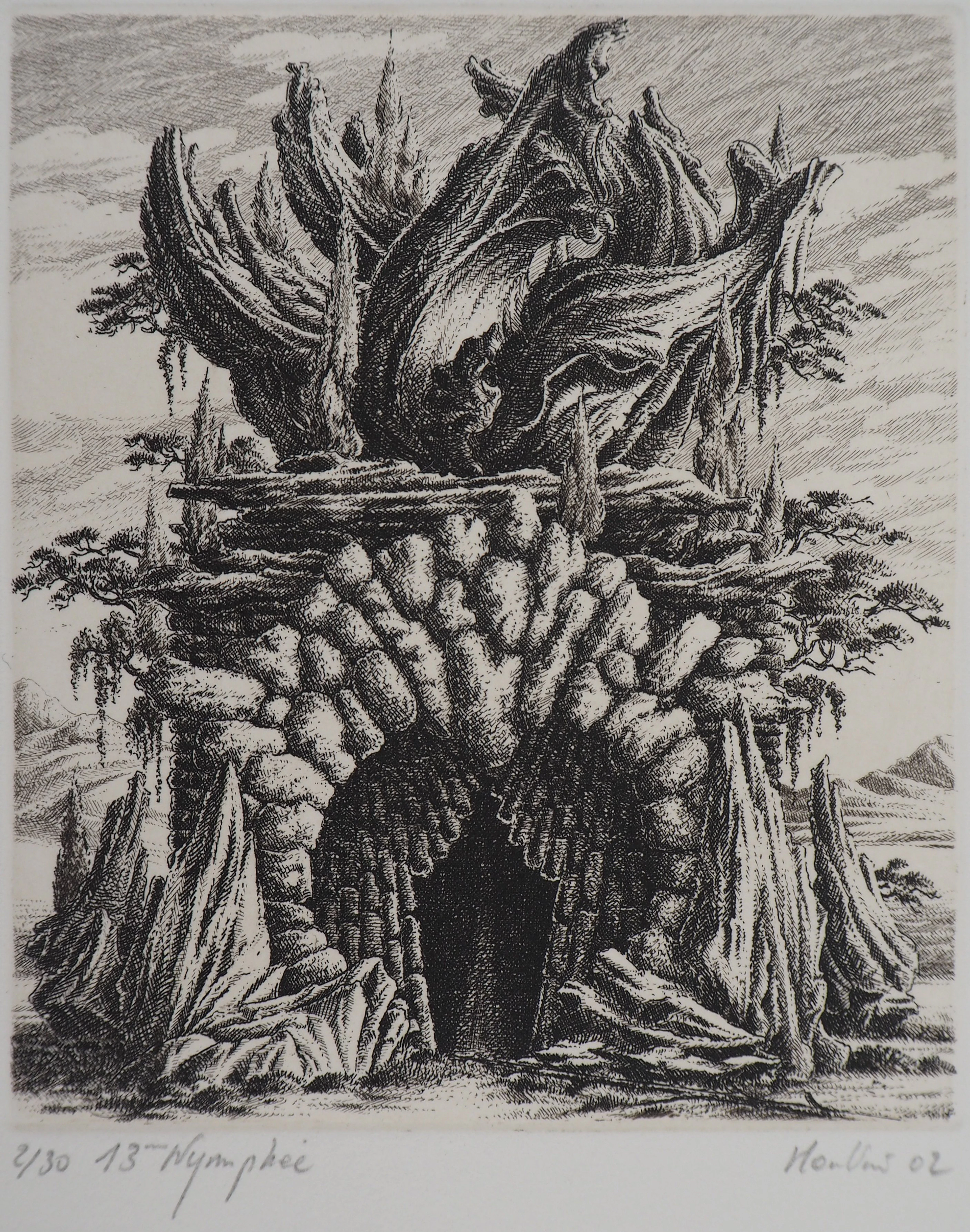 François HOUTIN - 12ème Nymphe, gravure originale signée