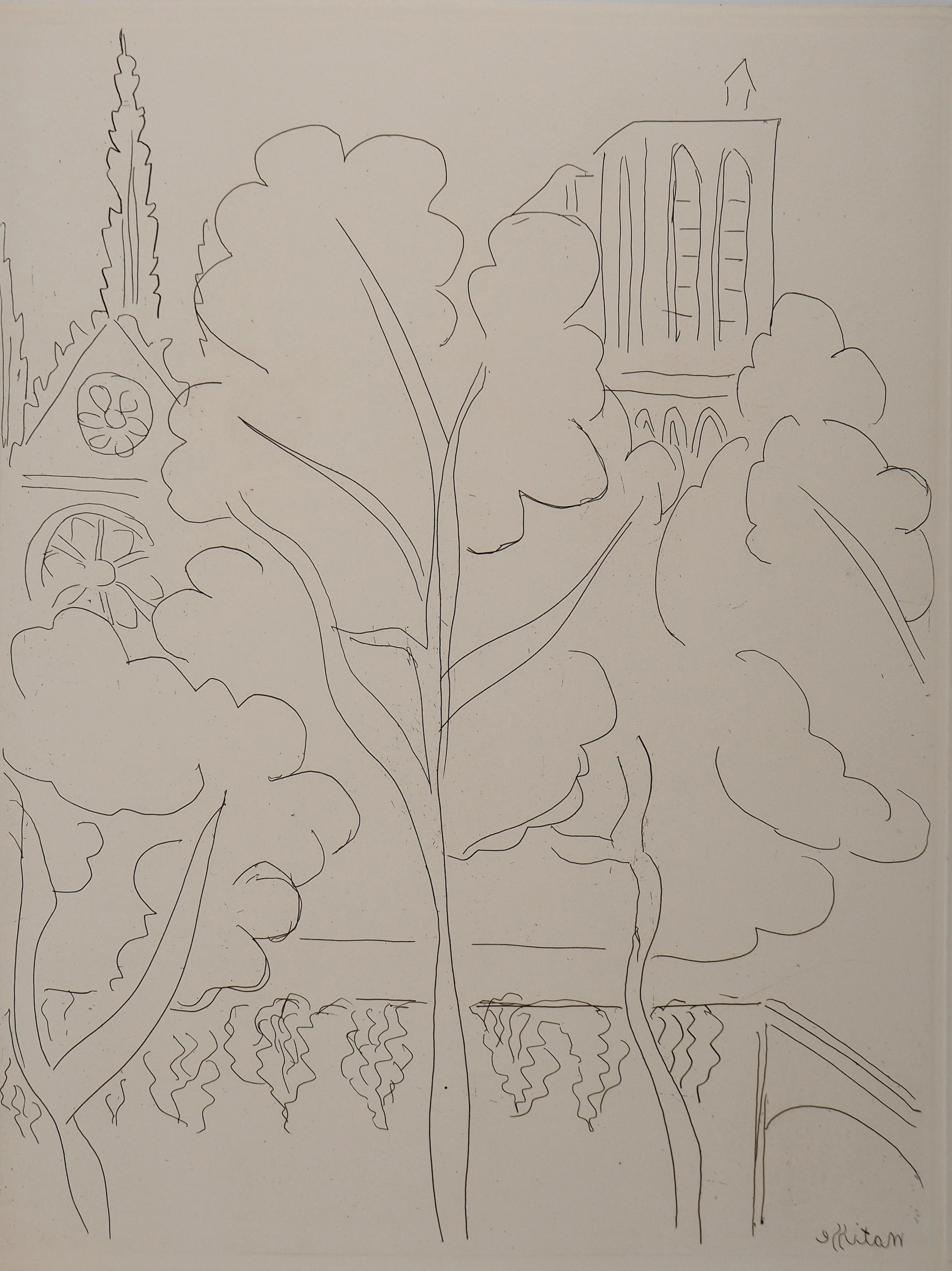 Henri MATISSE : Les tours de Notre Dame, Gravure originale signée