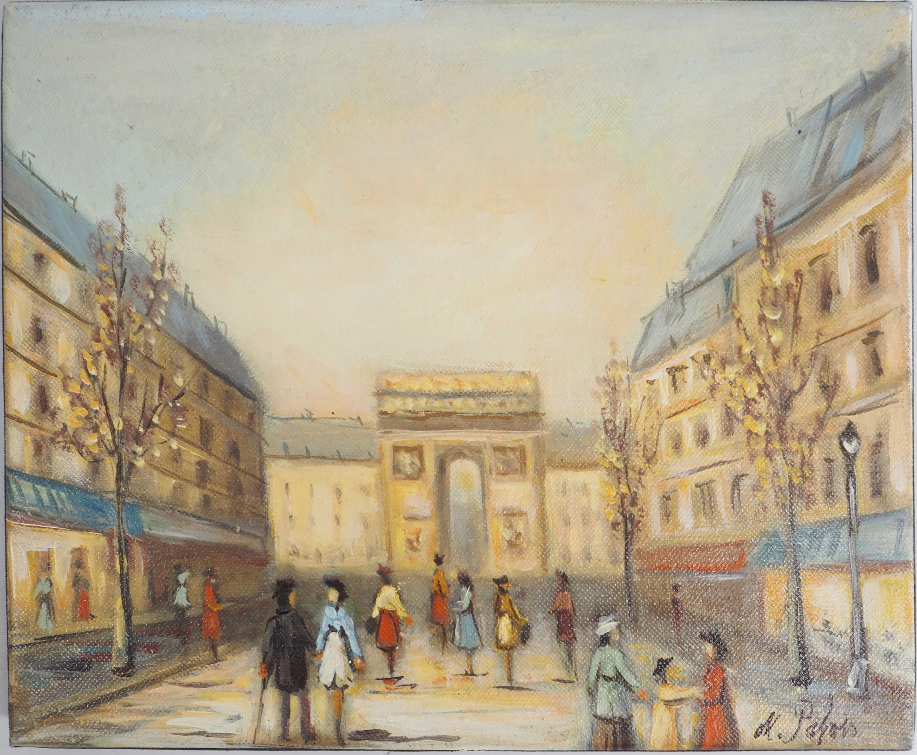 Michel PABOIS - Avenue des Champs-Elysées - Huile sur toile originale signée