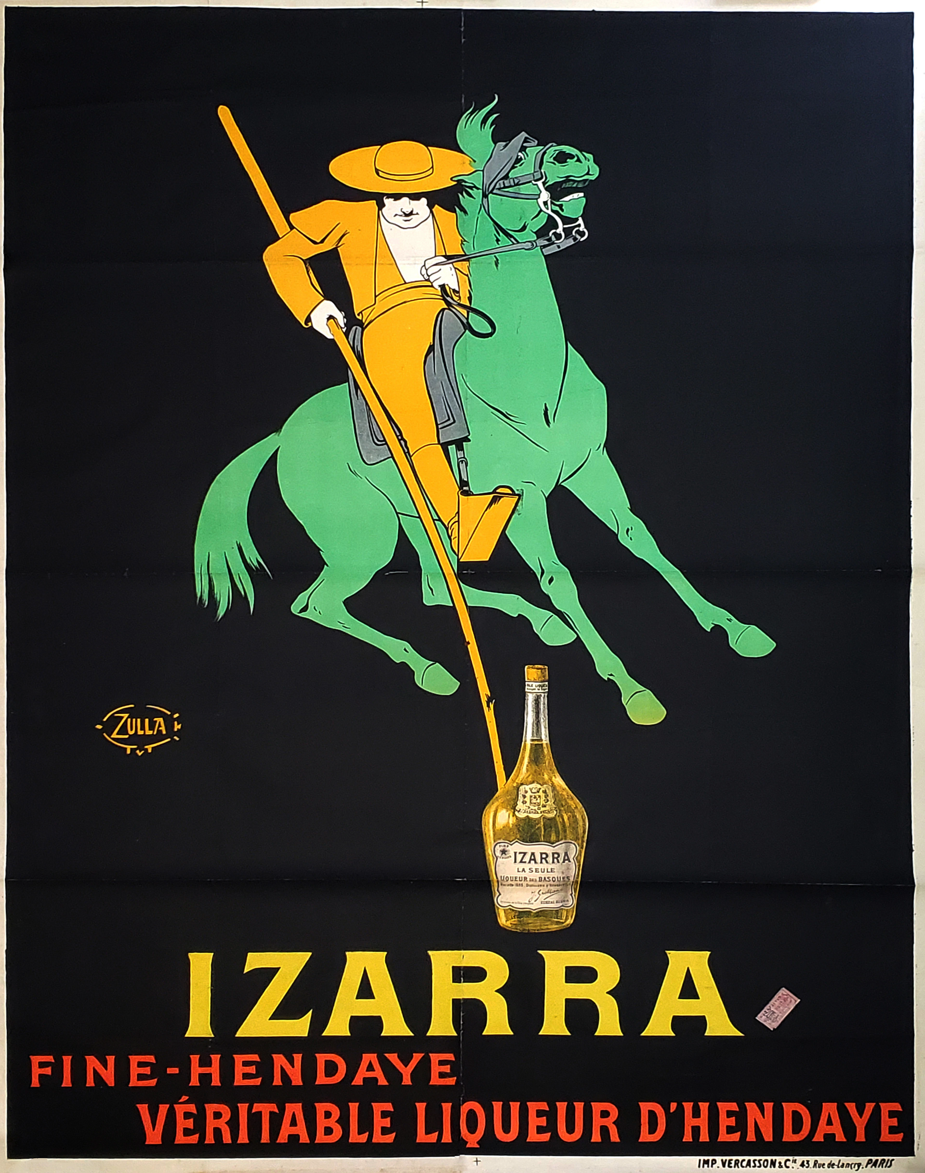 Zulla - Liqueur Izarra - affiche originale, 1908