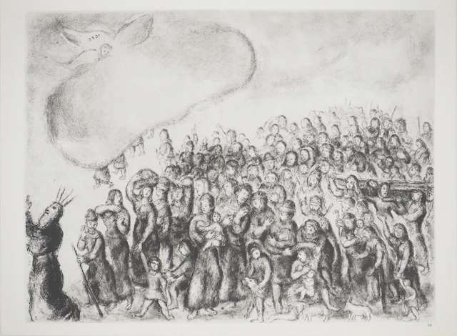 Marc CHAGALL : L'Exode, Héliogravure originale signée
